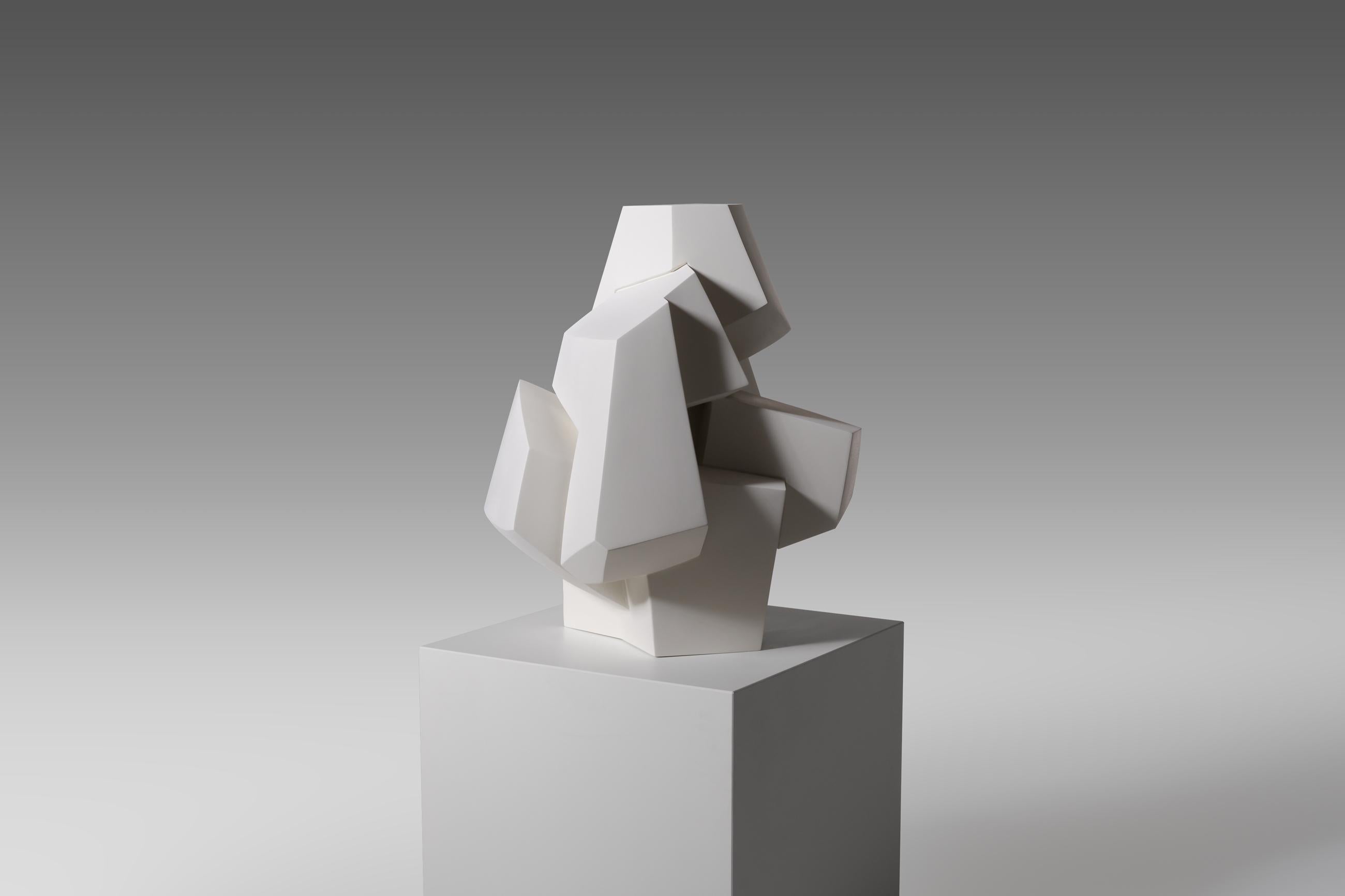 20th Century Abstract White Plaster Cubist Sculpture, 1960s