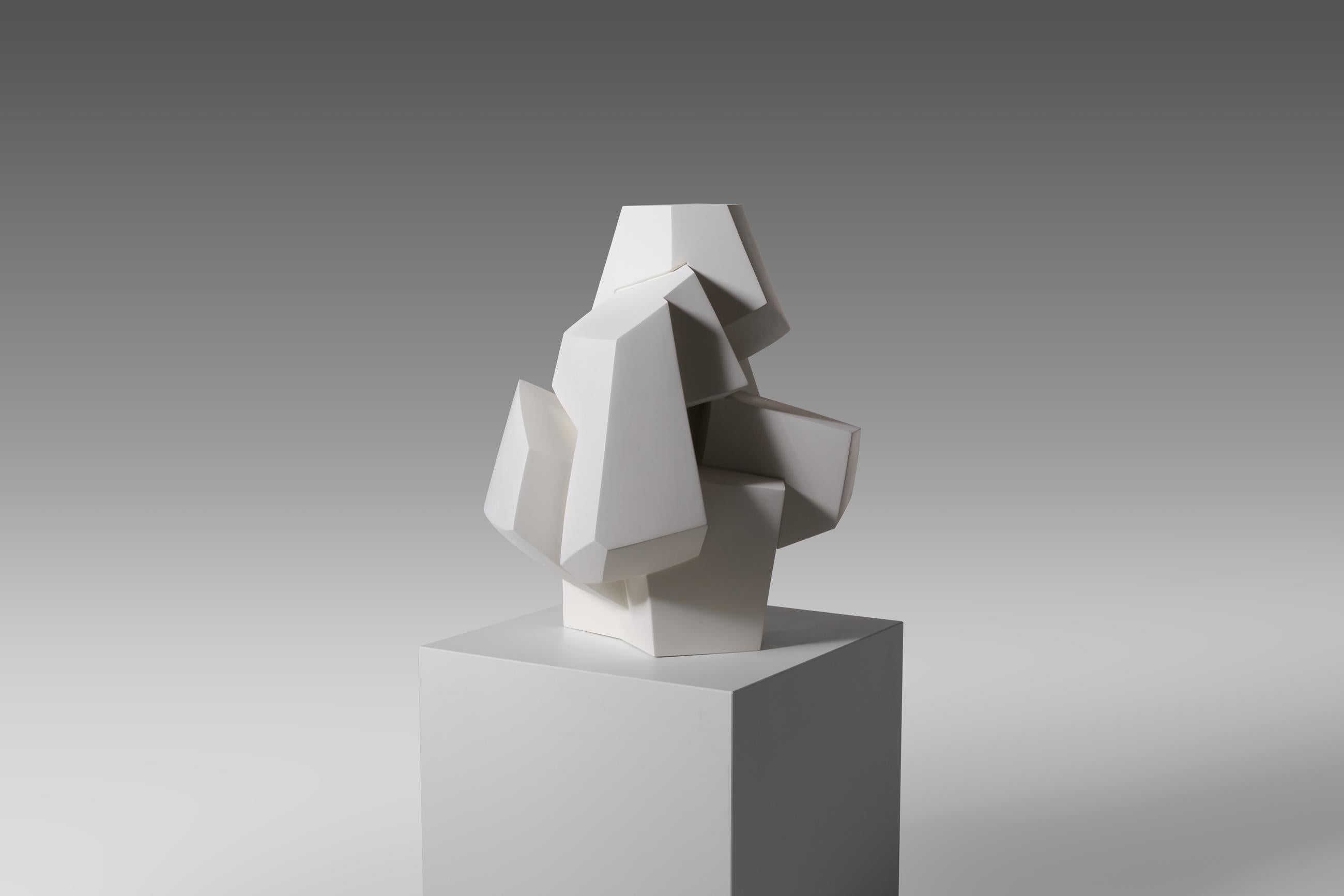 Abstract White Plaster Cubist Sculpture, 1960s In Excellent Condition In Rotterdam, NL