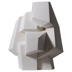 Abstract White Plaster Cubist Sculpture, 1960s