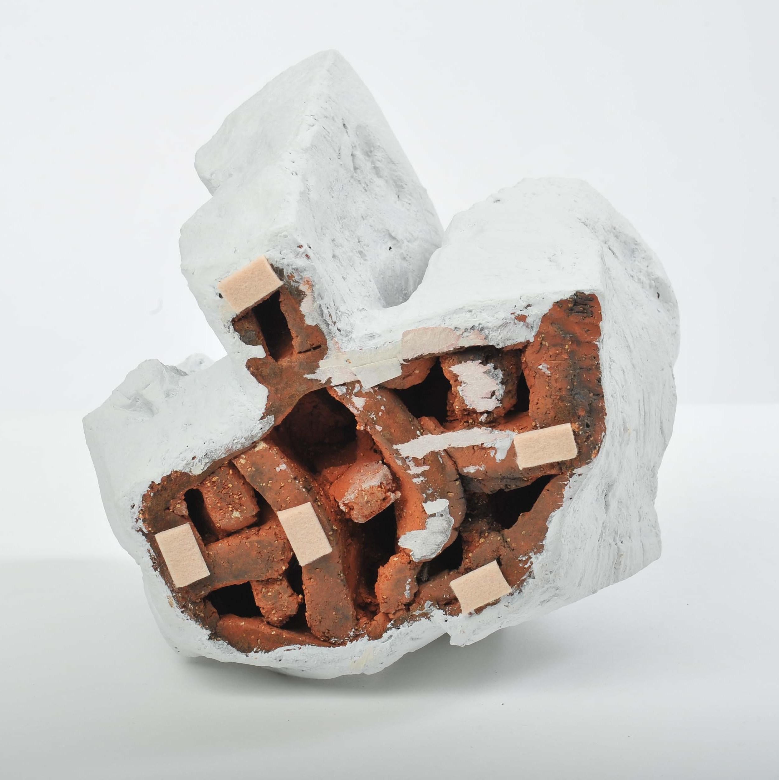 Abstract White Rock Sculpture Group by Bryan Blow in Ceramic For Sale 10