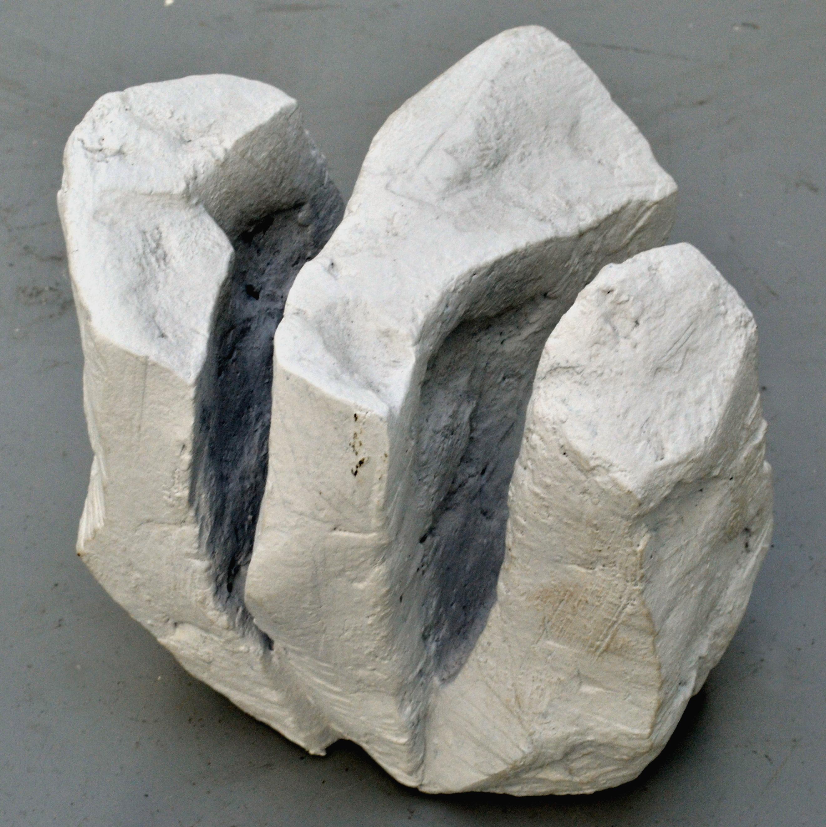 Abstract White Rock Sculpture are hand sculpted in ceramic. The sculptures resemble white cliffs on the British coast line. They are chalk-white washed after firing.
Bryan Blow's work echoes a voyage of discovery in not just the visible natural