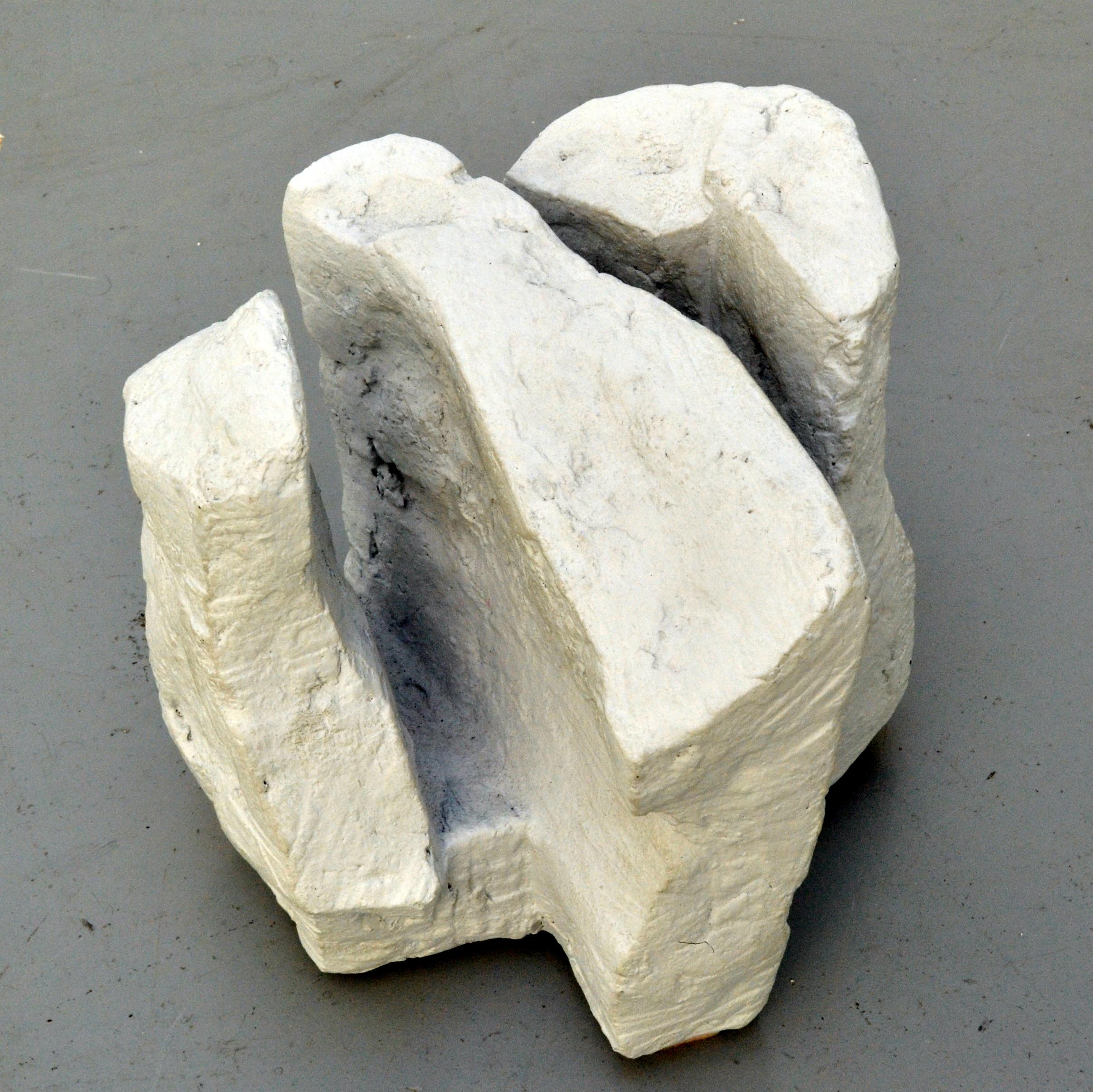 Minimalist Abstract White Rock Sculpture Group by Bryan Blow in Ceramic For Sale