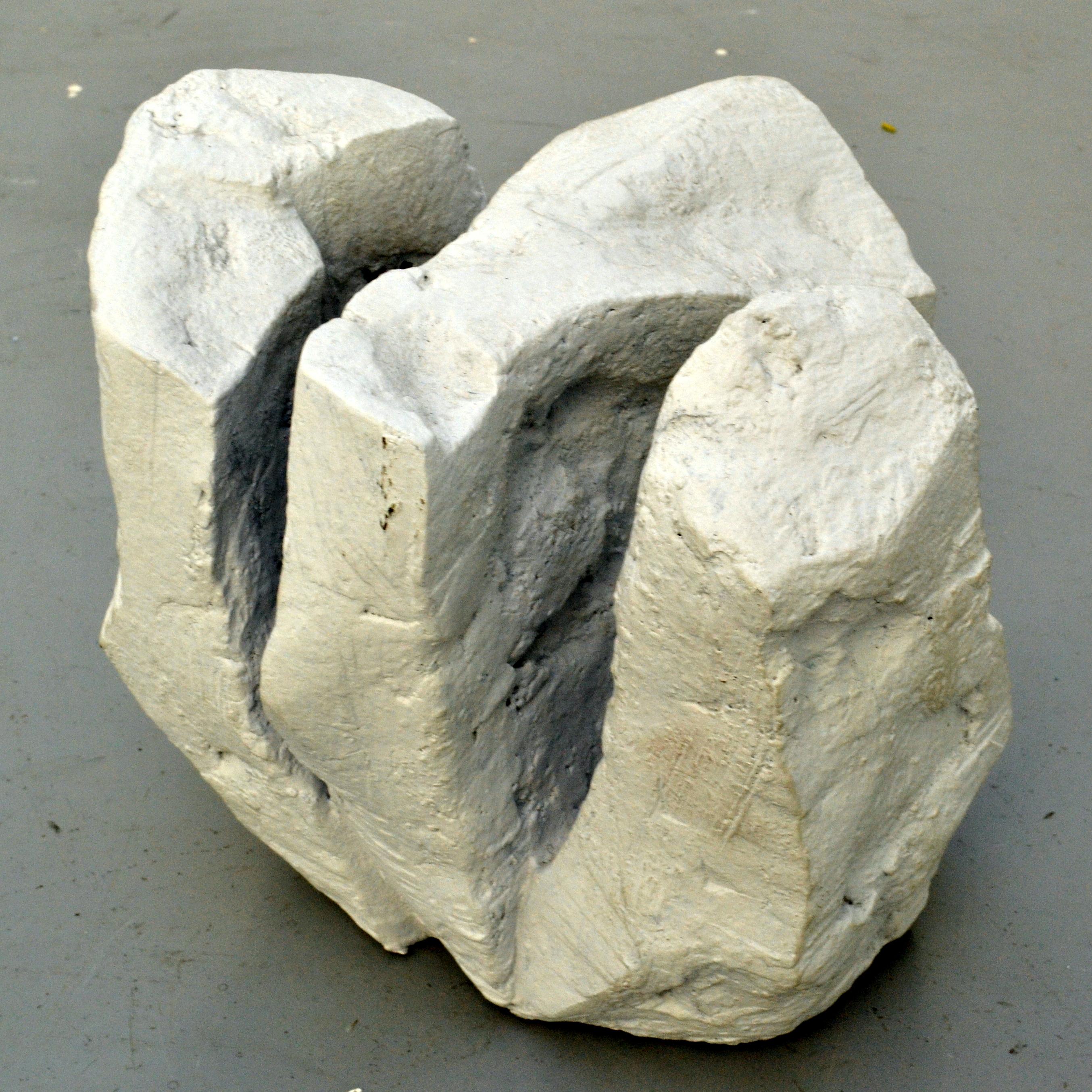 British Abstract White Rock Sculpture Group by Bryan Blow in Ceramic For Sale
