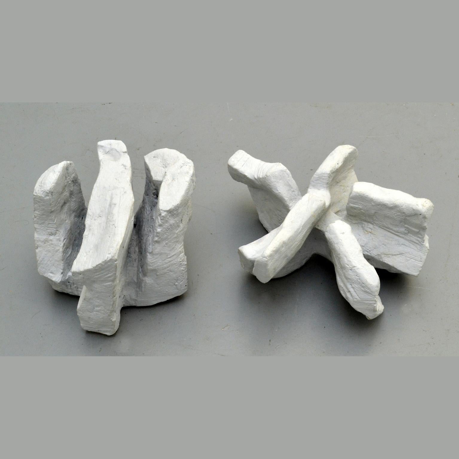 Abstract White Rock Sculpture Group by Bryan Blow in Ceramic In Excellent Condition For Sale In London, GB