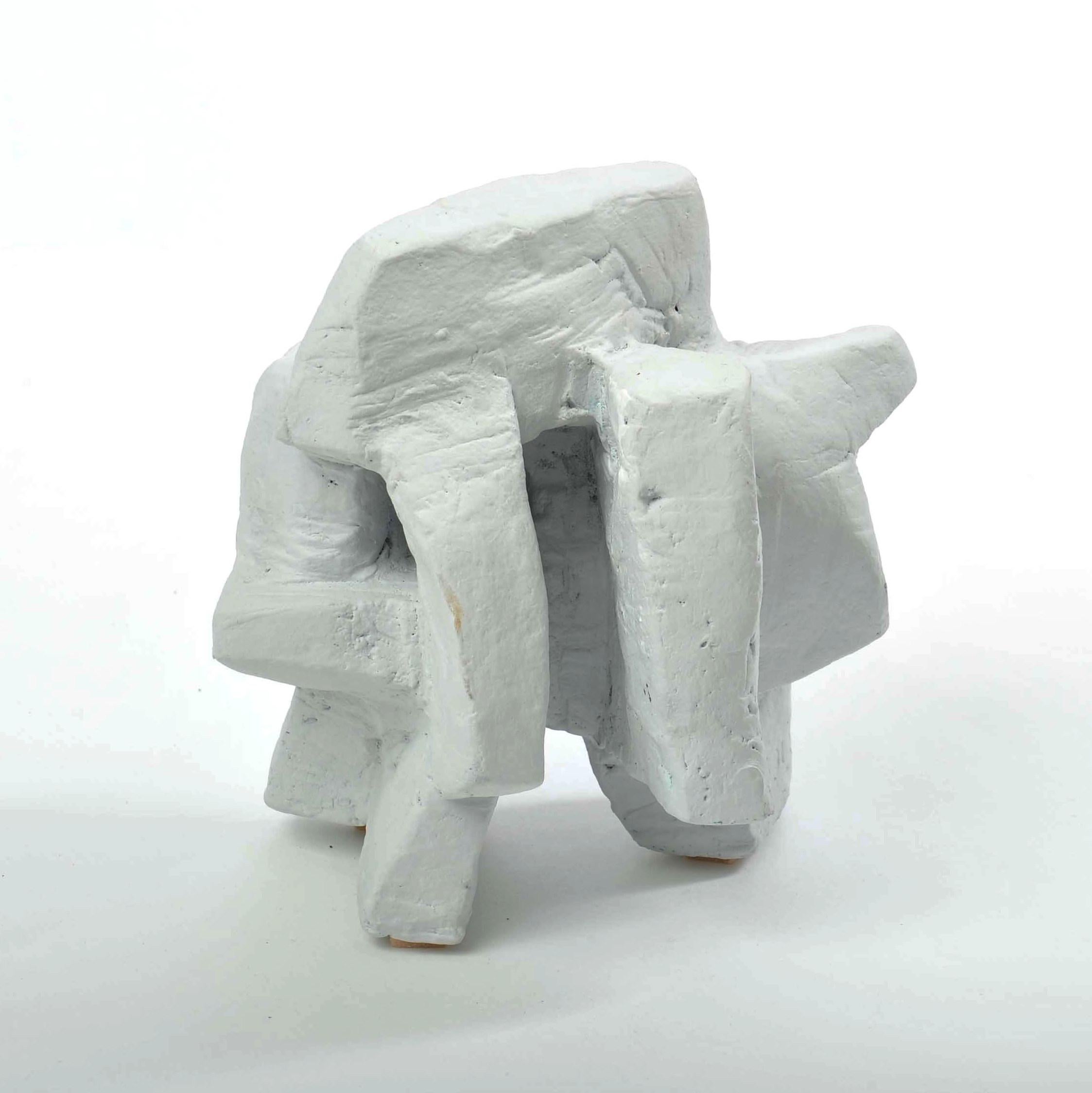 Abstract White Rock Sculpture Group by Bryan Blow in Ceramic For Sale 2