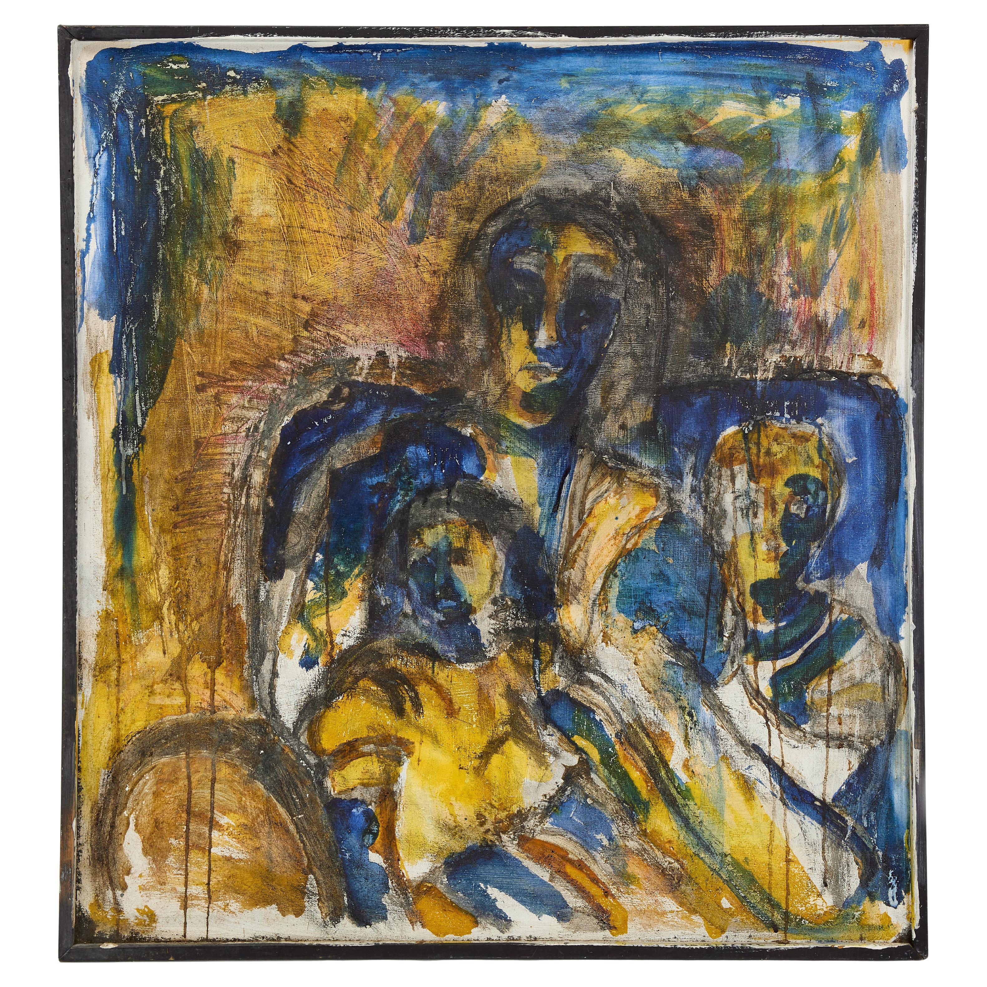 Abstracto con madre e hijos - Óleo sobre lienzo