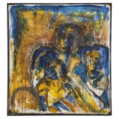 Abstract with Mother and Children - Oil on Canvas