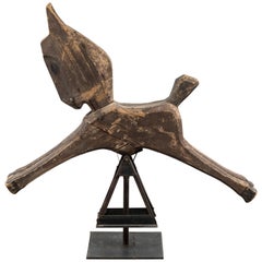 Abstract Wood and Iron Carousel Horse Vermont, circa 1920s