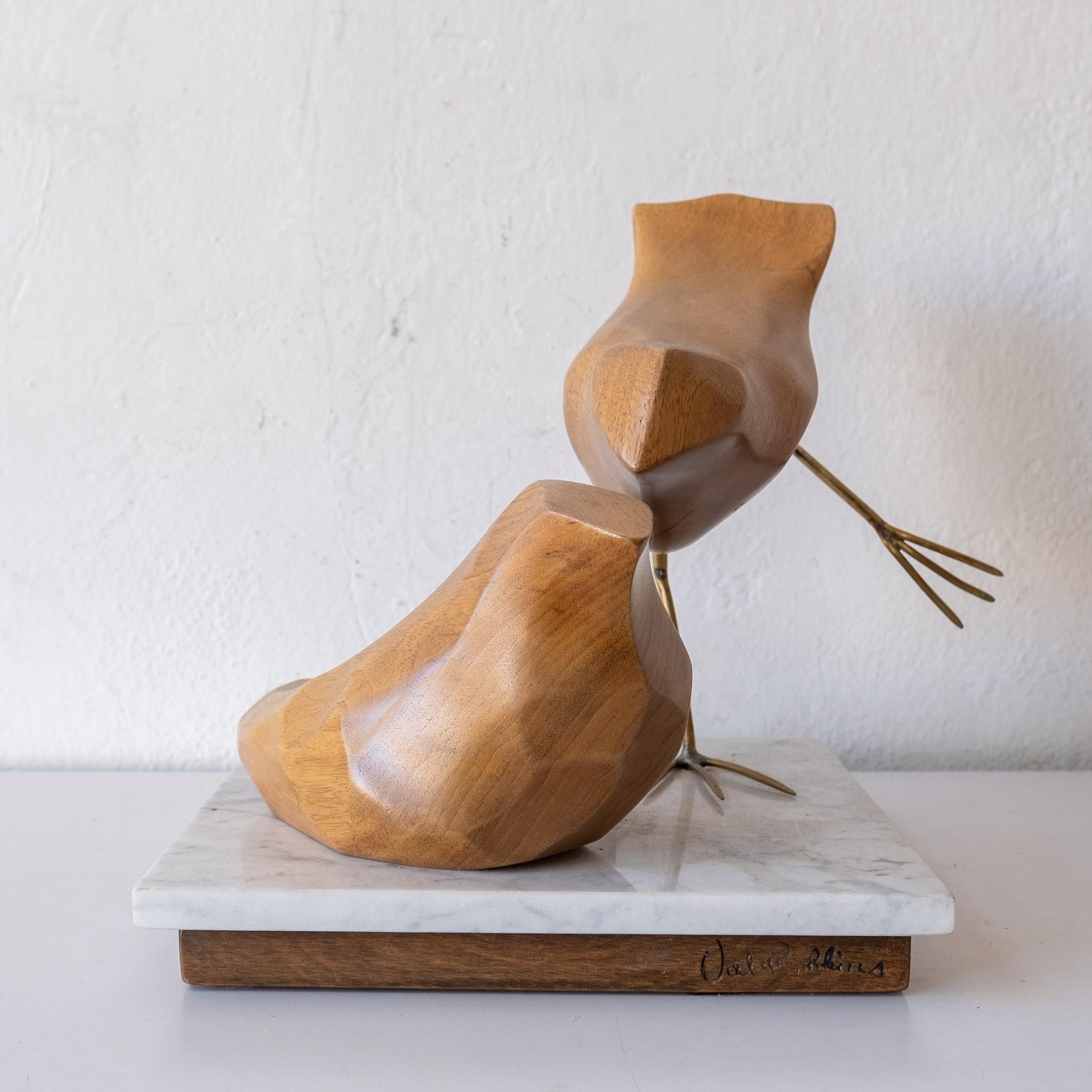 American Abstract Wood Bird Sculpture by Val Robbins