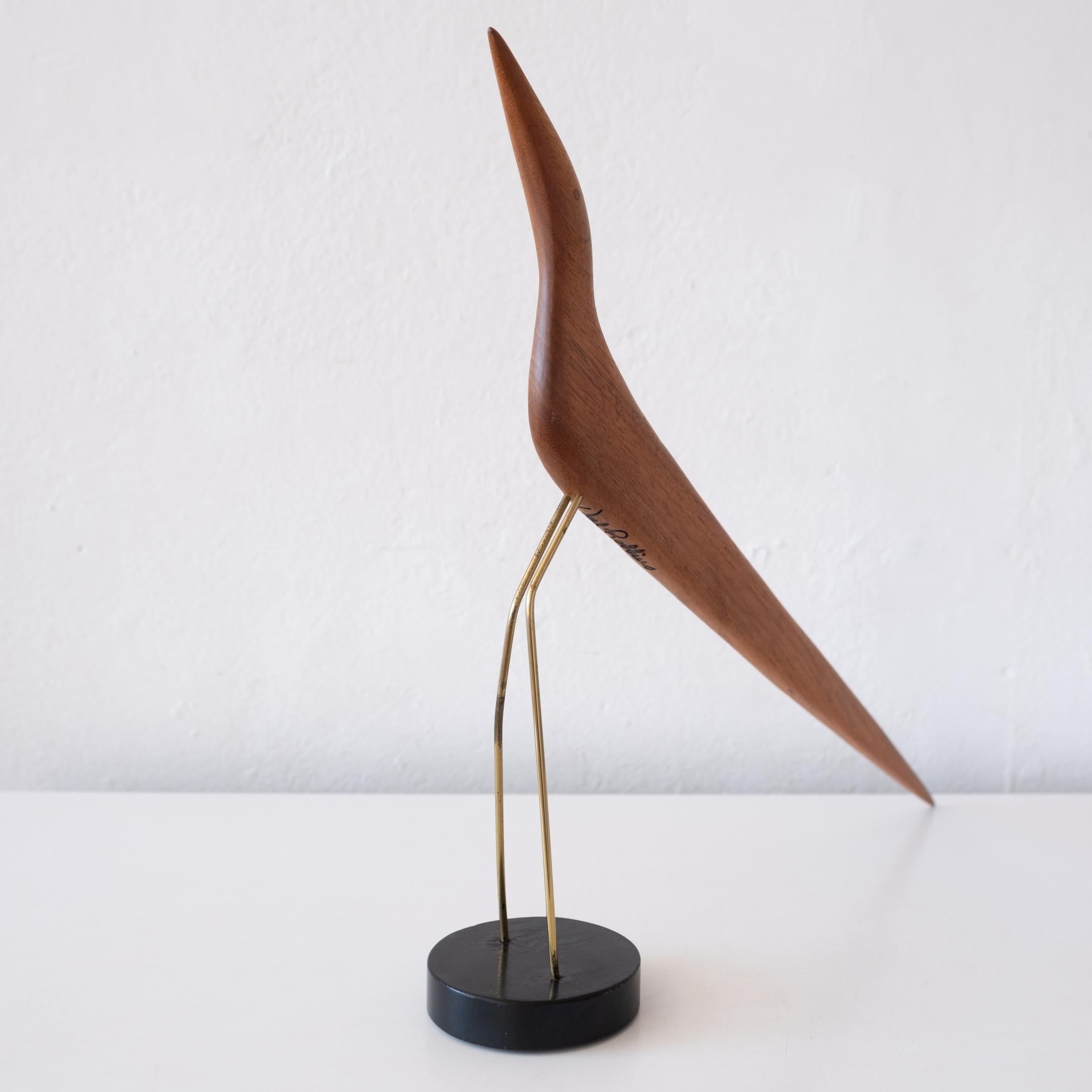 Mid-20th Century Abstract Wood Bird Sculpture by Val Robbins