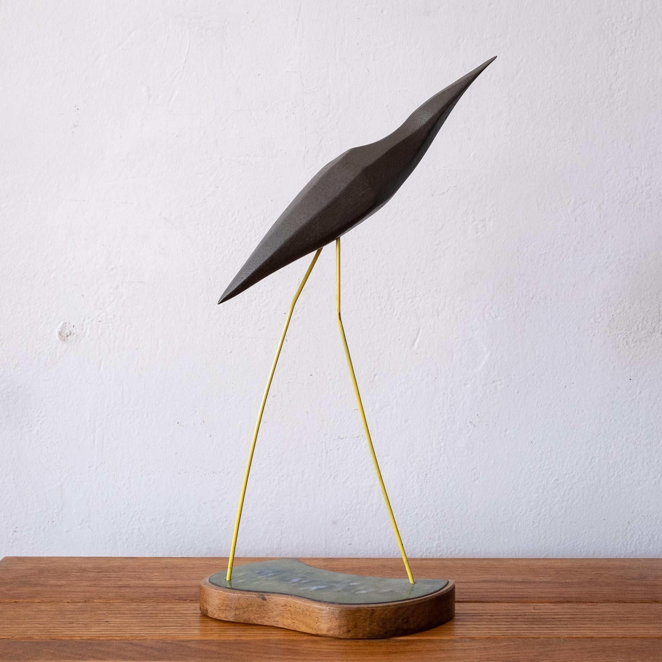 American Abstract Wood Bird Sculpture by Val Robbins