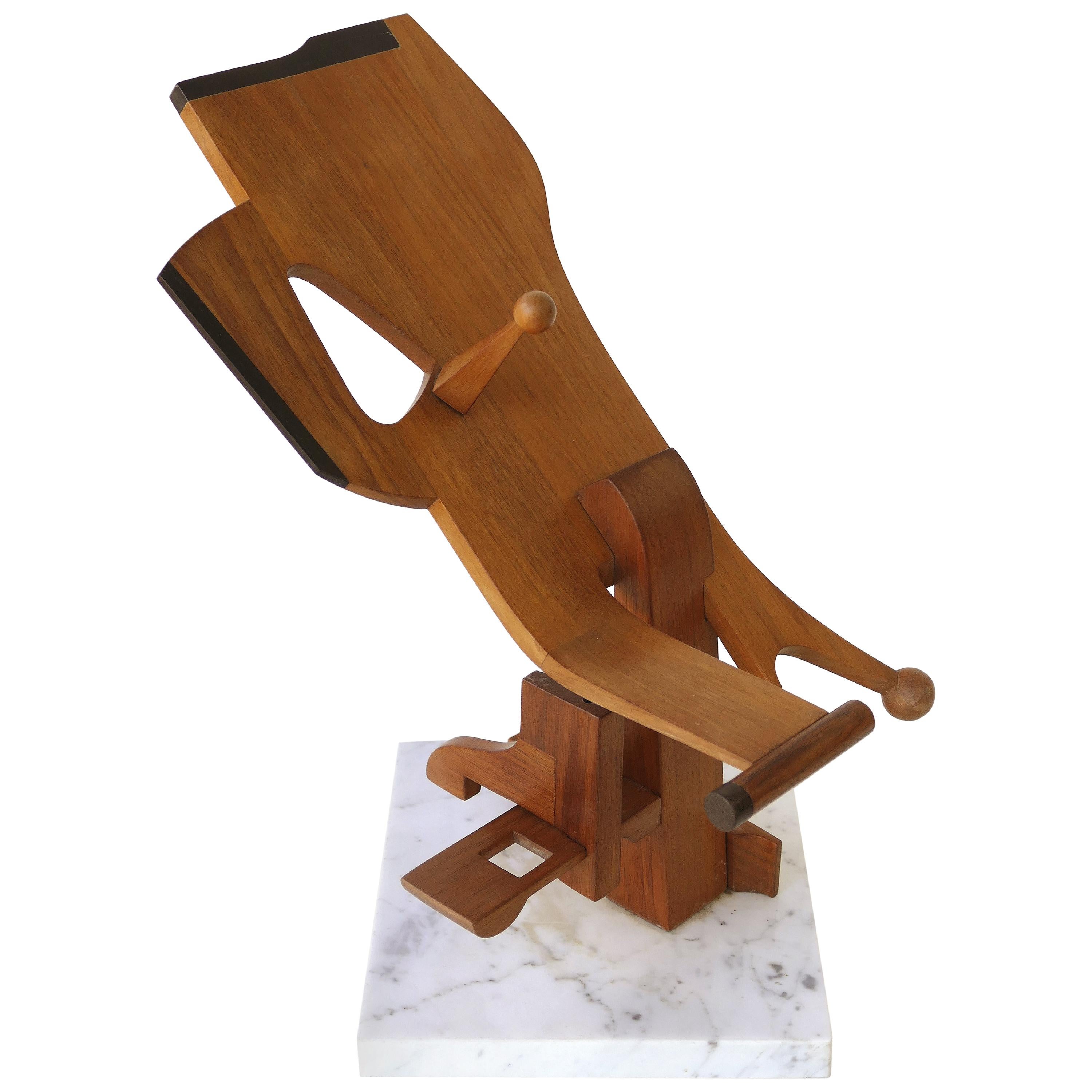 Abstract Wood Brutalist Sculpture, manner of Leo Amino