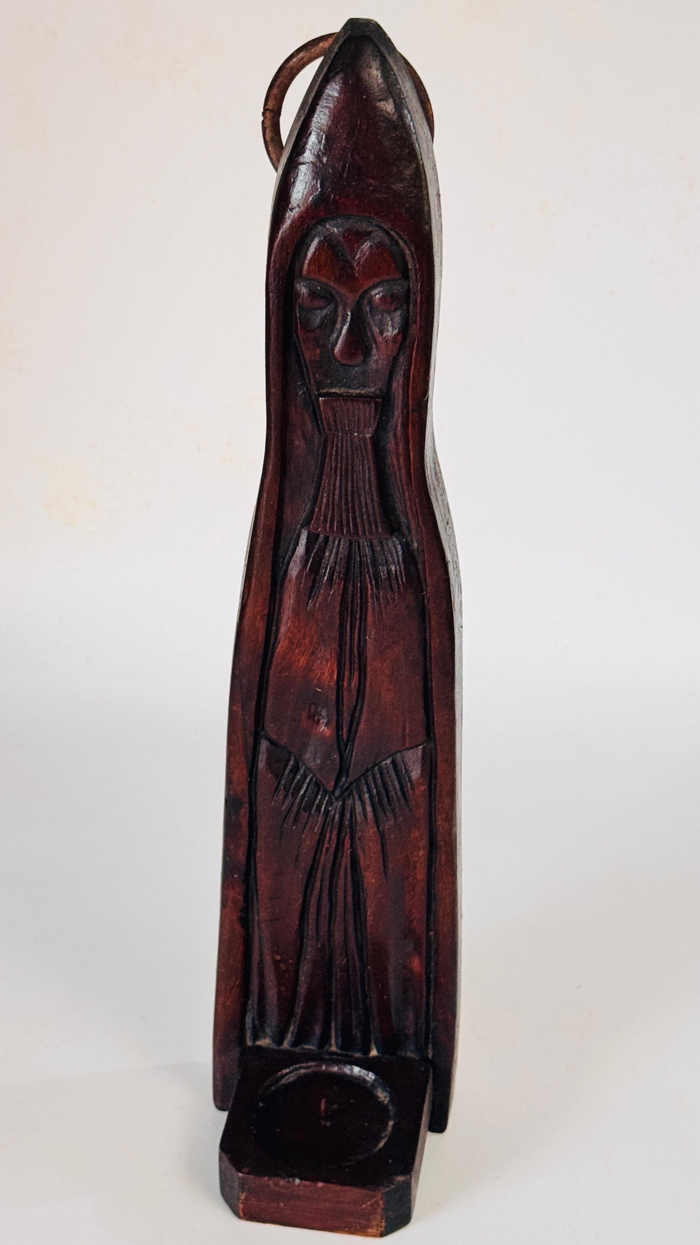 Scultura astratta portacandele in Wood Francia del XIX secolo in vendita 8