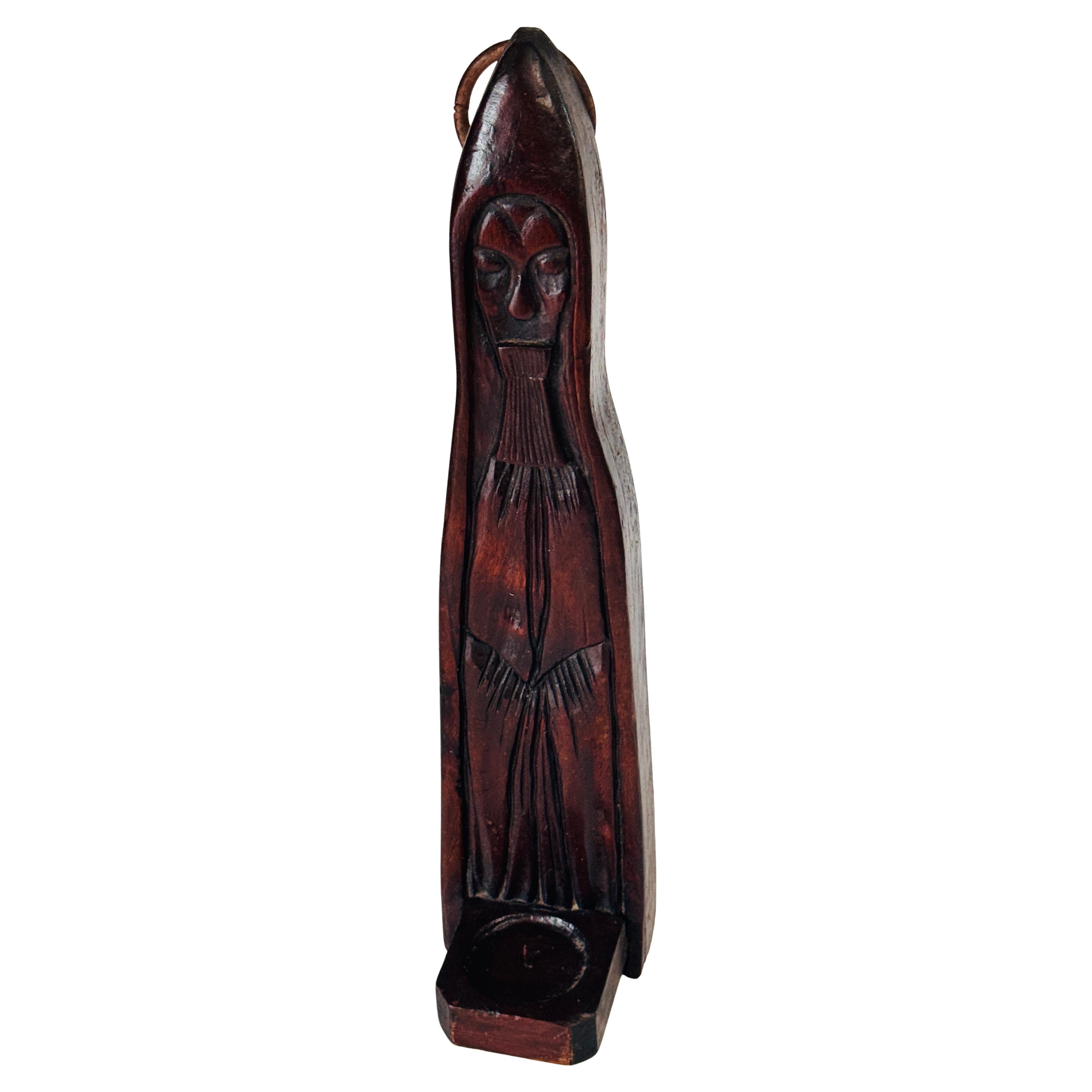 Mid-Century moderno Scultura astratta portacandele in Wood Francia del XIX secolo in vendita