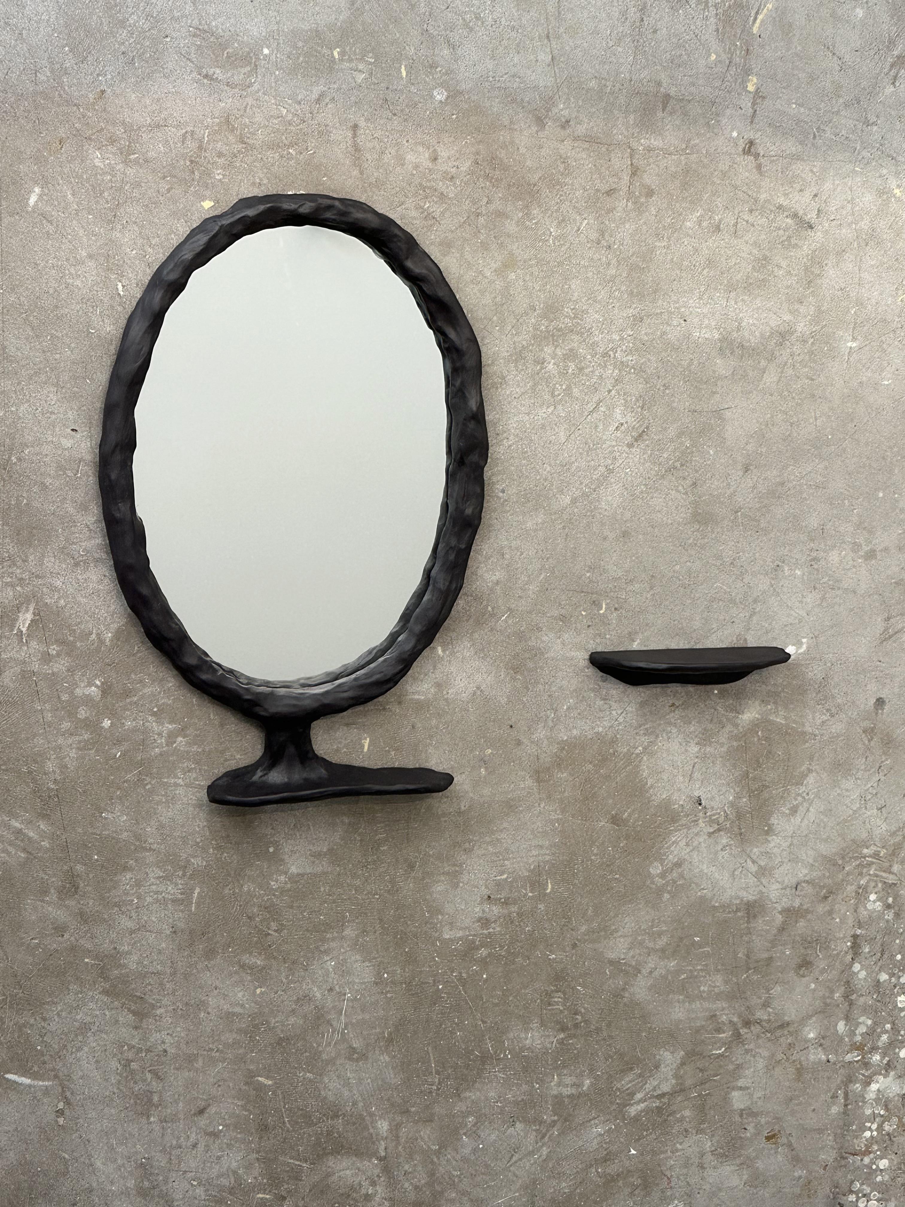 Abstract Wood Mirror by Atelier Monochrome In New Condition For Sale In Geneve, CH