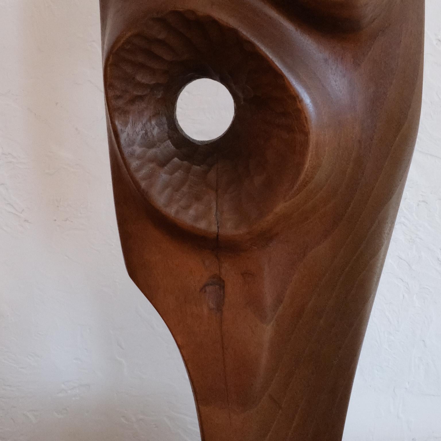 Mahogany Abstract Wood Sculpture, 1960s For Sale