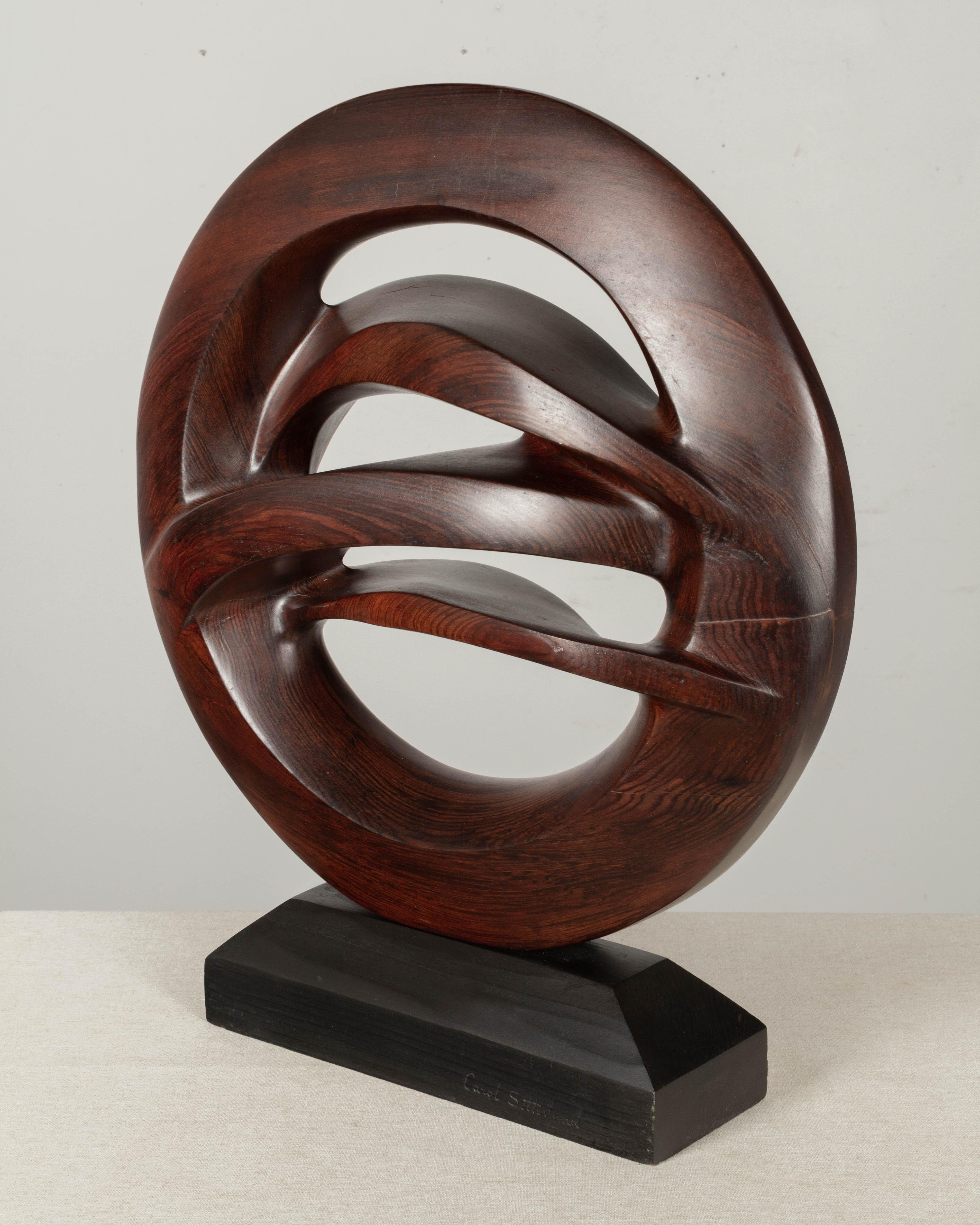 Hand-Carved Abstract Wood Sculpture by Carol Setterlund