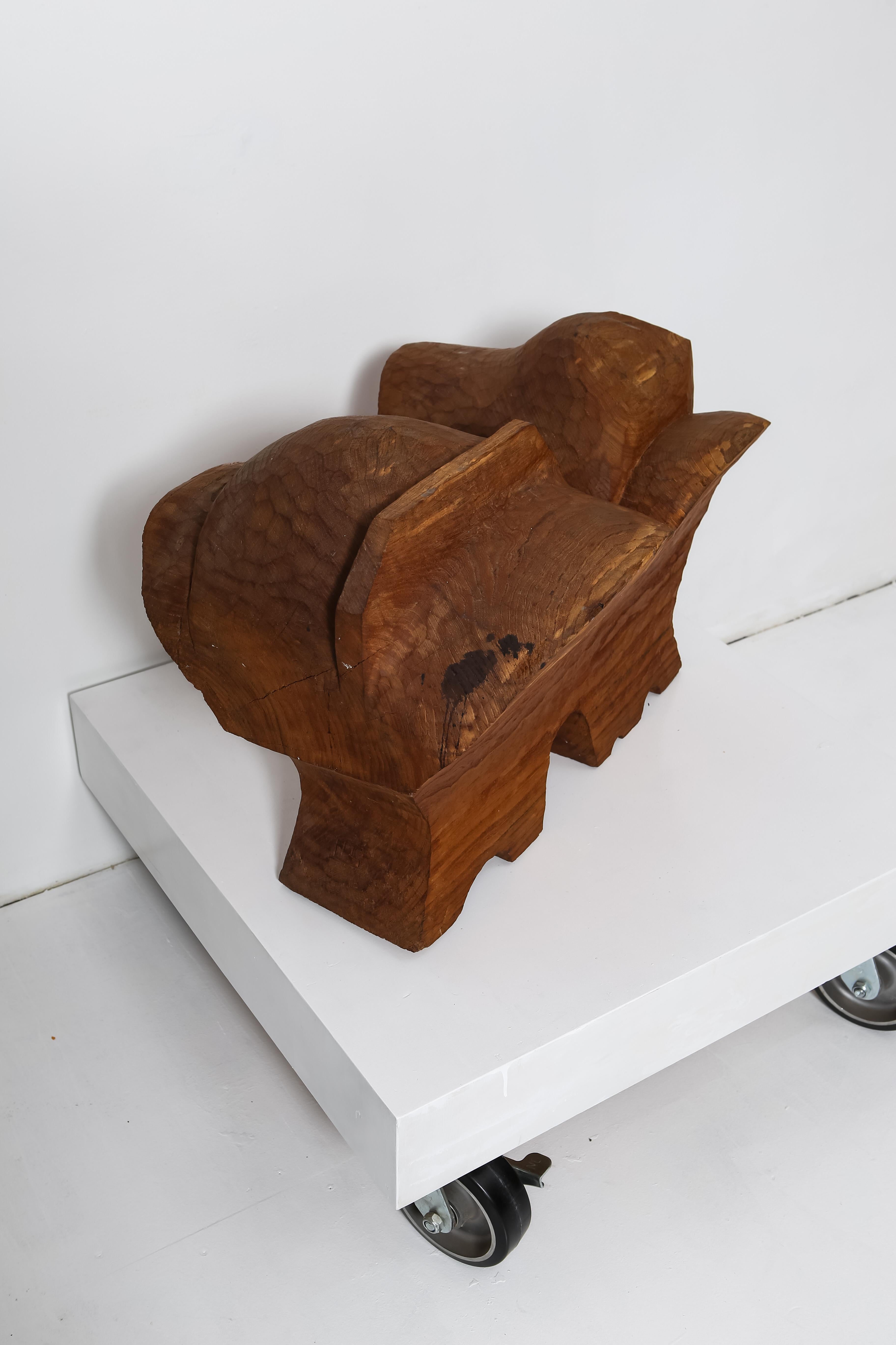 Hand-Carved Abstract wood sculpture by Leroy Setziol For Sale