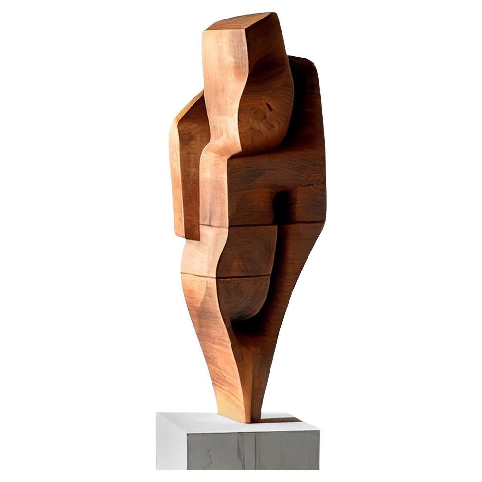 Abstract Wood Sculpture in the Flair of Scandinavian Art, Unseen Force For Sale