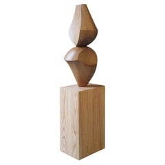 Abstract Wood Sculpture in the Flair of Scandinavian Art, Unseen Force 02