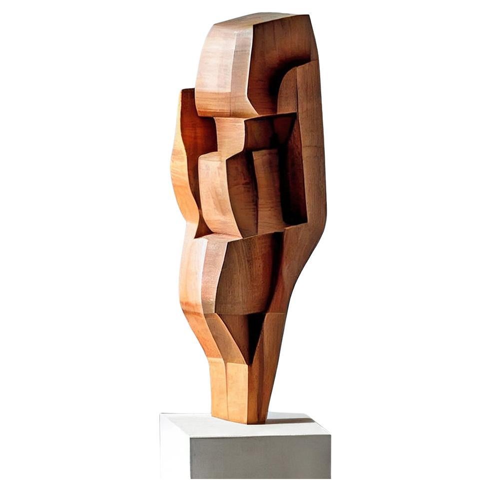Abstract Wood Sculpture in the Flair of Scandinavian Art, Unseen Force For Sale