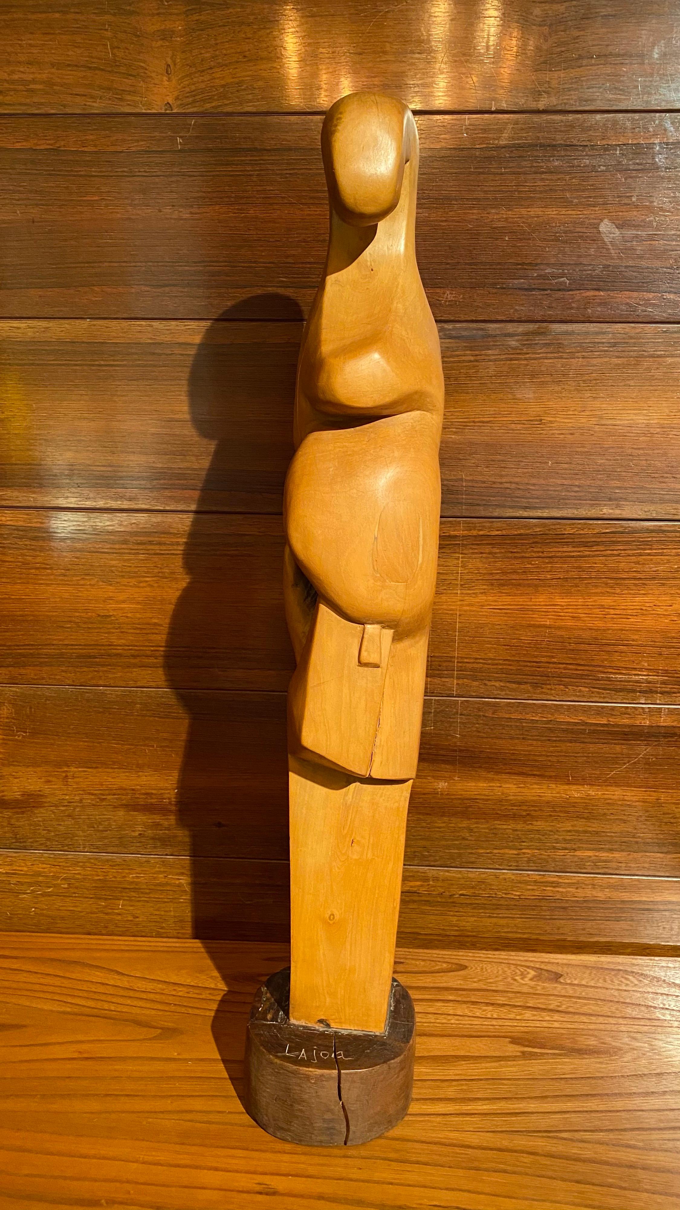 French Abstract Wood Sculpture, France 1970's For Sale