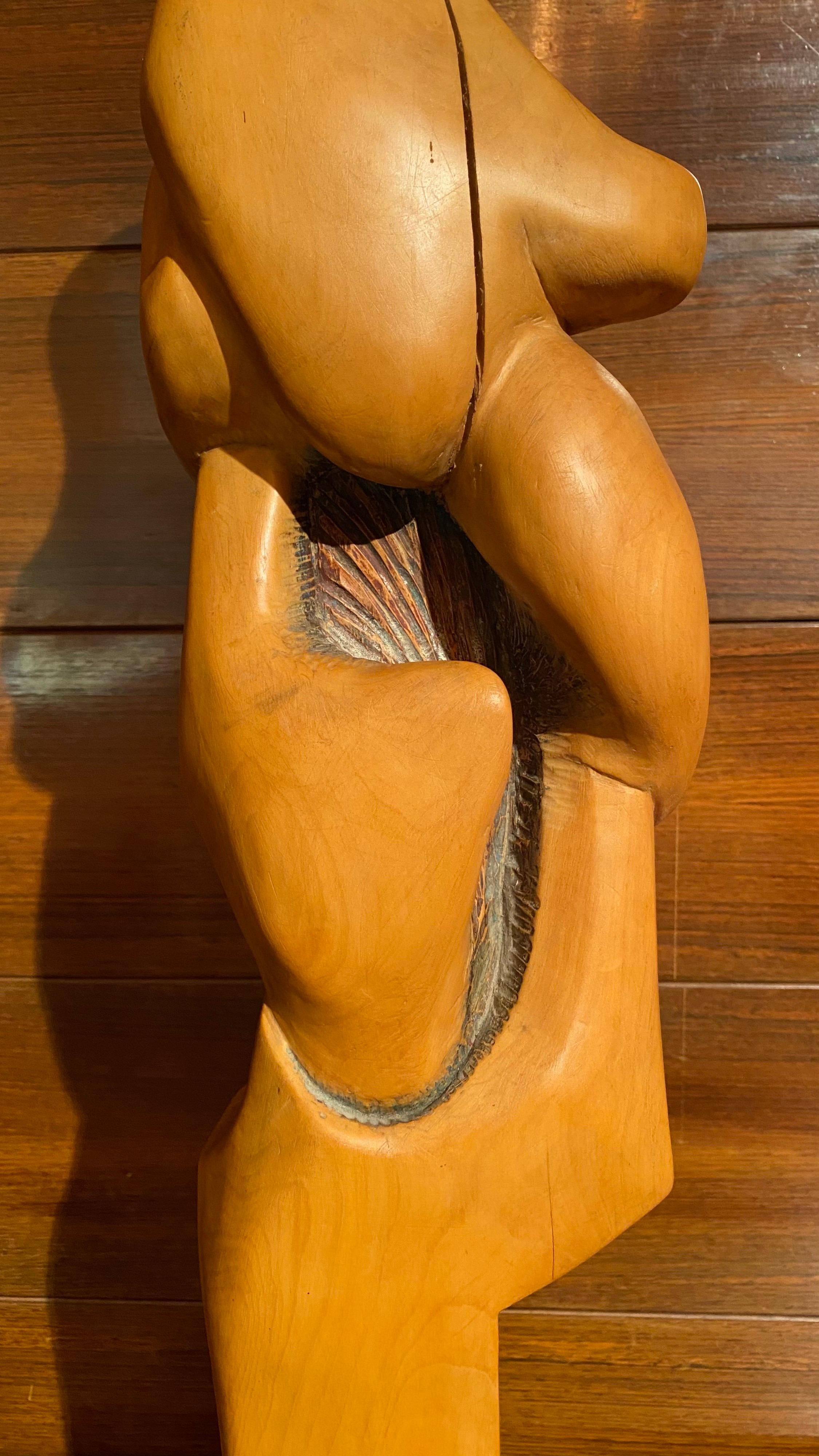 Abstrakte Holzskulptur, Frankreich, 1970er Jahre im Angebot 2