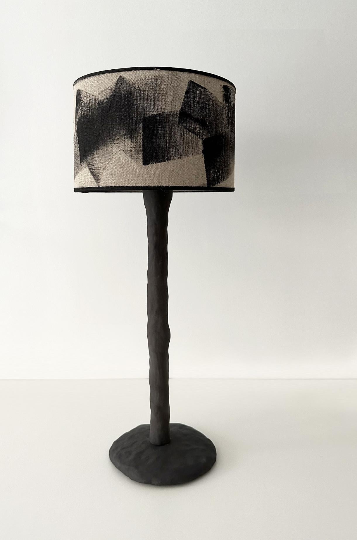Abstract Wood table lamp by Atelier Monochrome
One of a kind.
Materials: Ceramic / Sandstone.
Dimensions: D 17 x H 60 cm

All our lamps can be wired according to each country. If sold to the USA it will be wired for the USA for