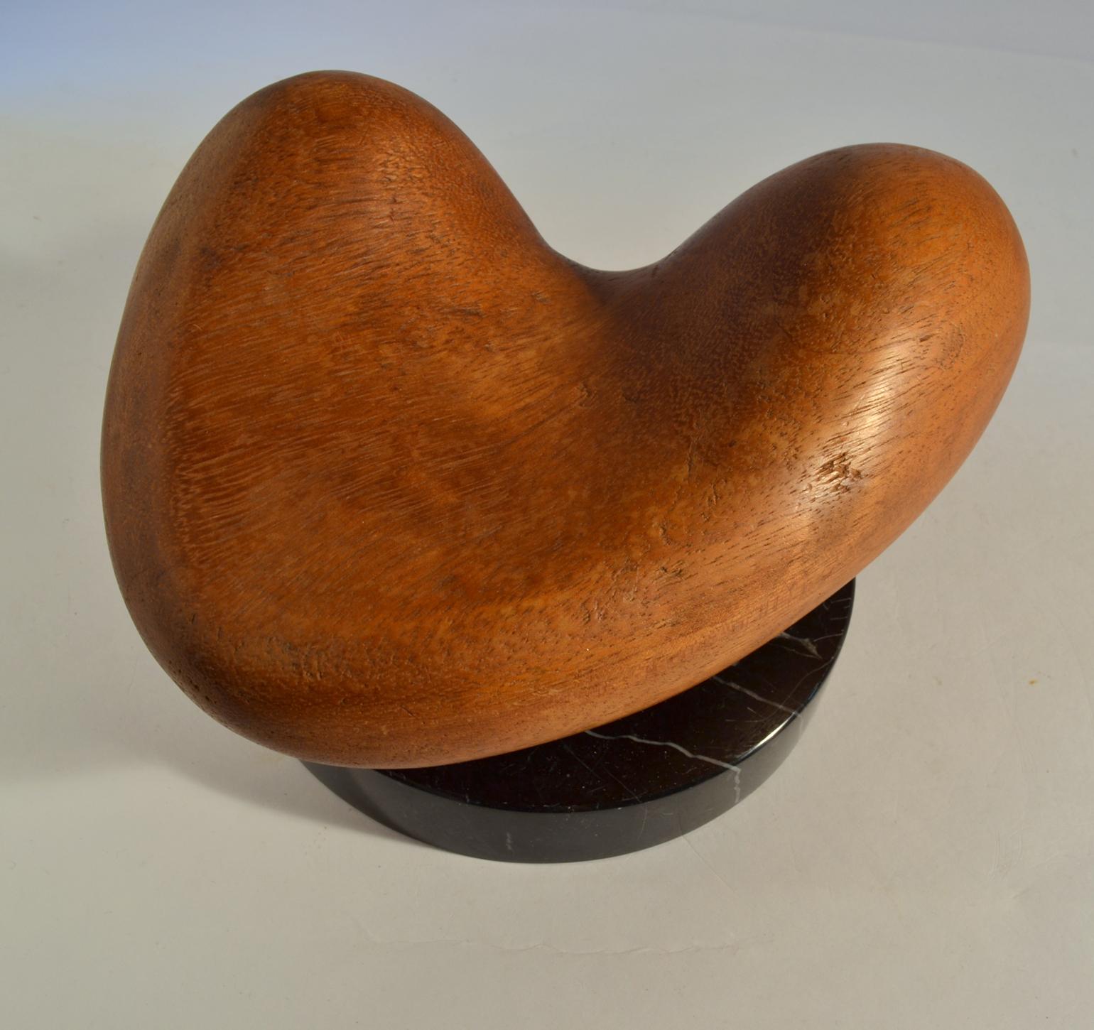 Abstract Wooden Carved Sculpture on Black Marble Plinth In Excellent Condition In London, GB