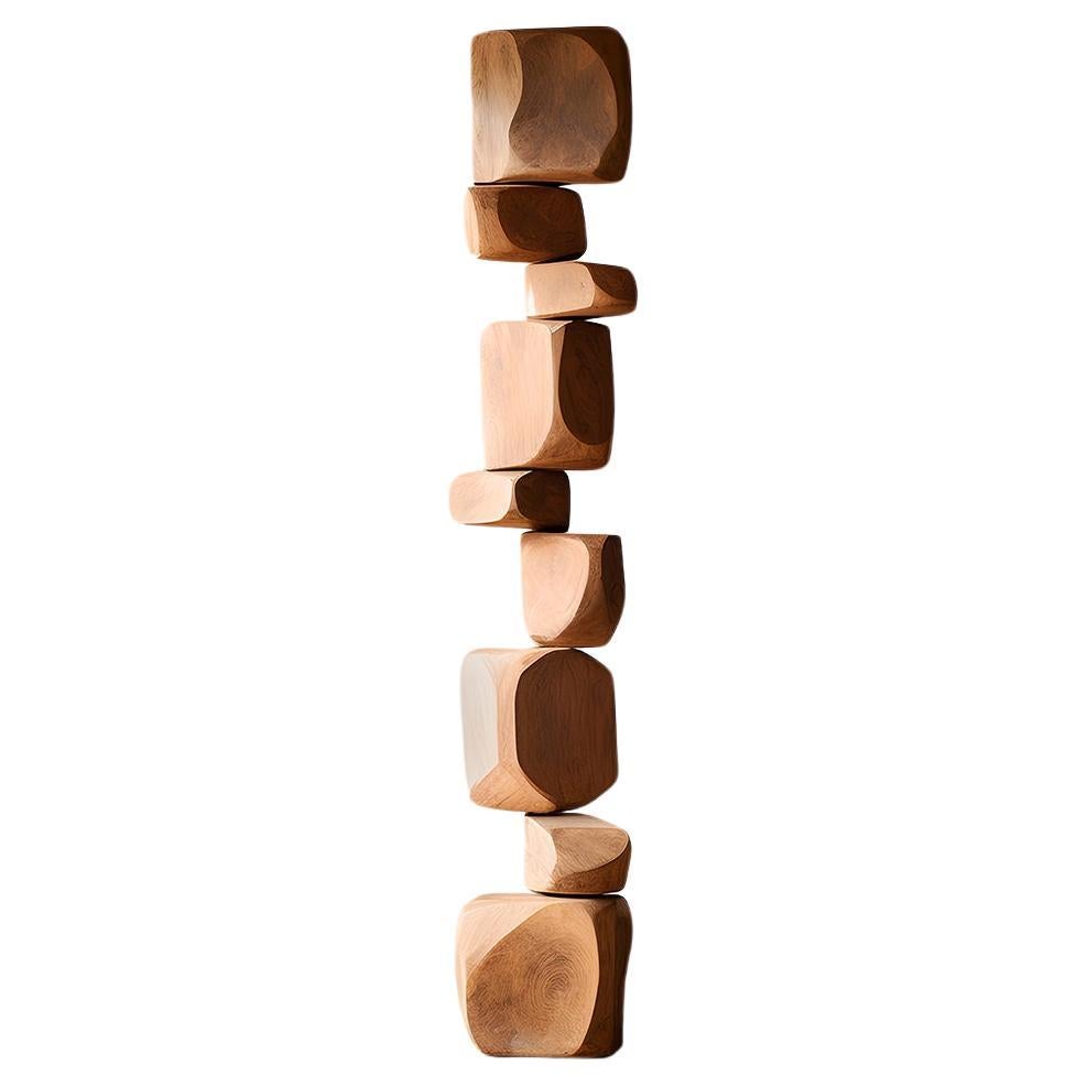 Abstract Wooden Elegance Still Stand No65: Carved Totem by NONO, Escalona For Sale