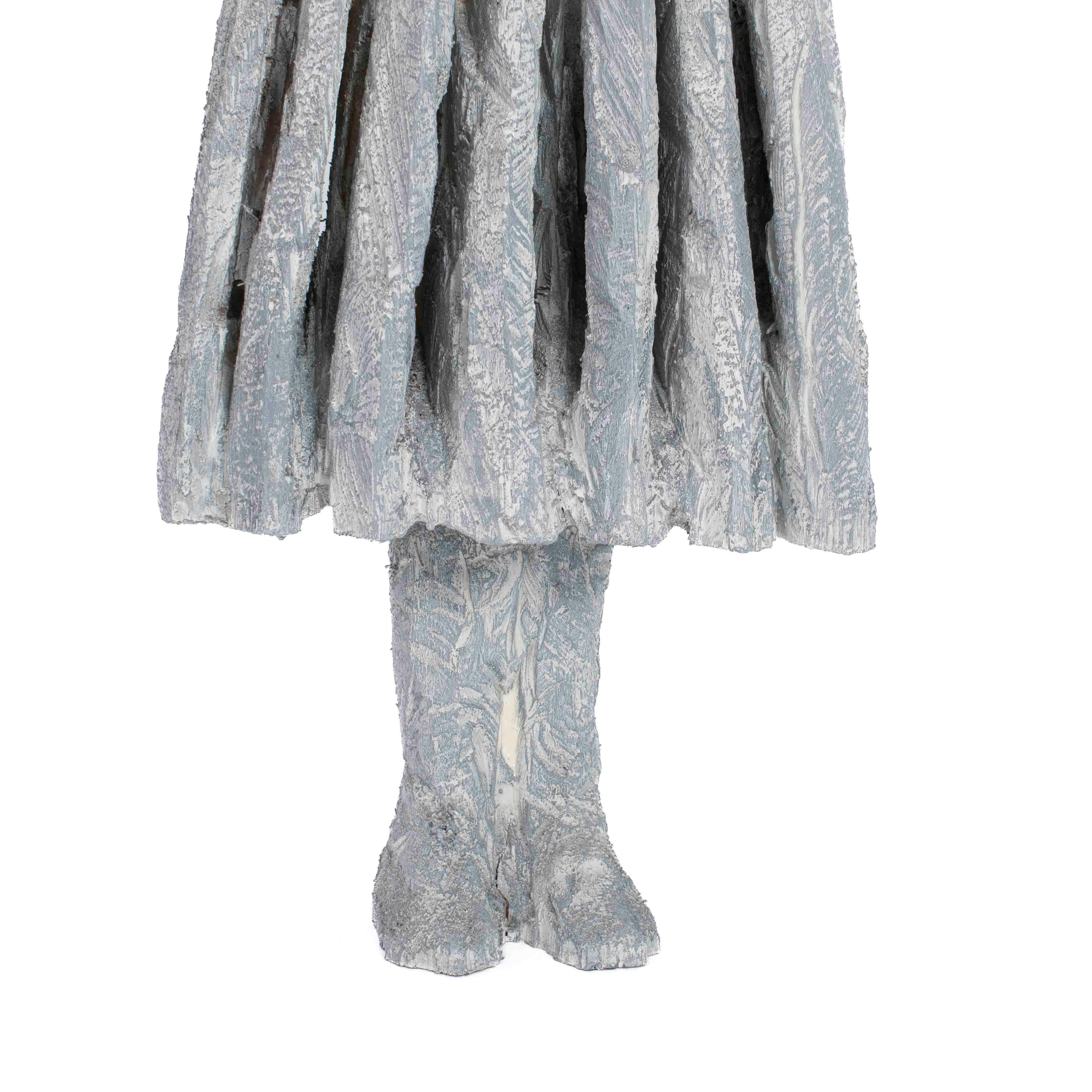 Abstract Wooden Grey-White Sculpture “Free to Turn