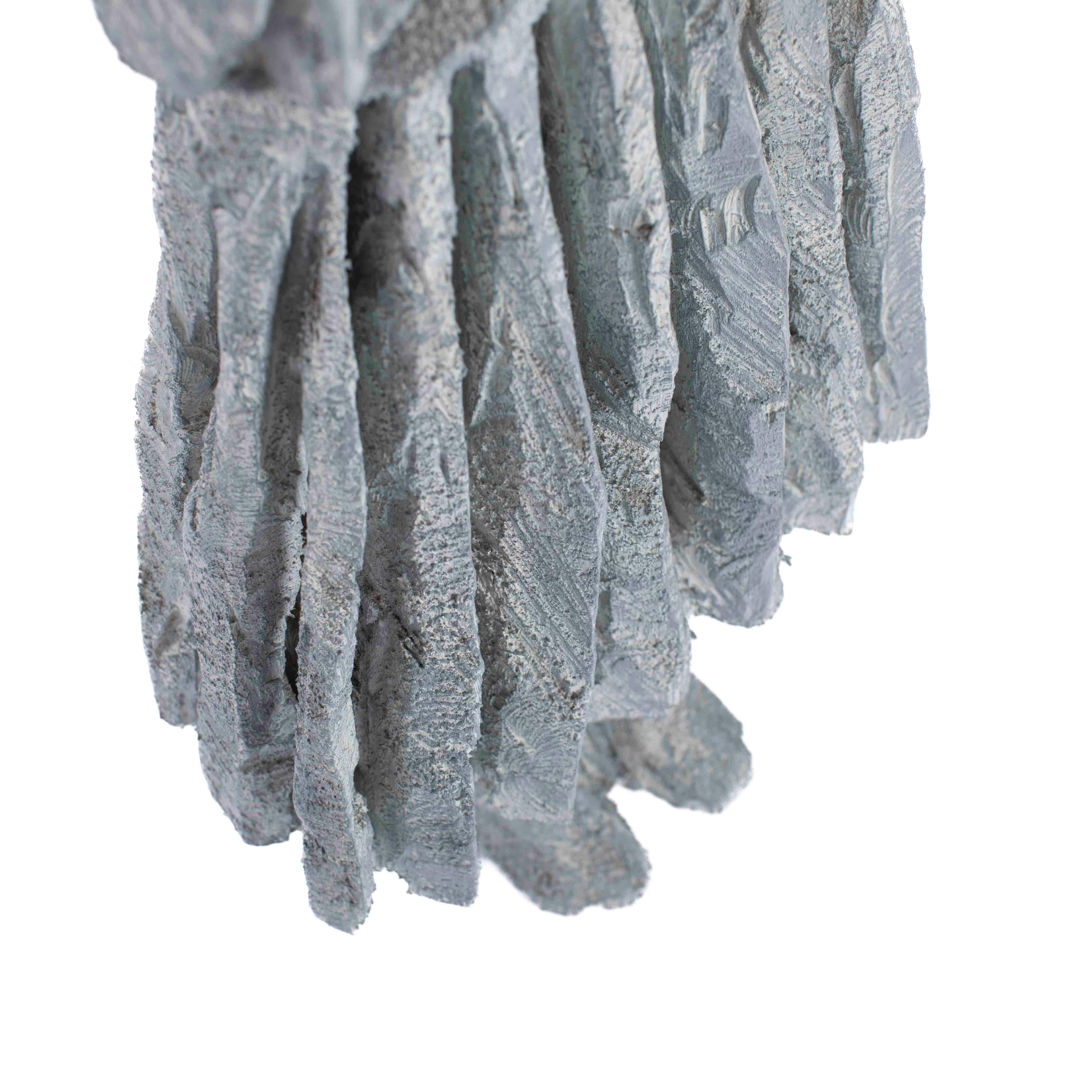 Abstract Wooden Grey-White Sculpture “Free to Turn