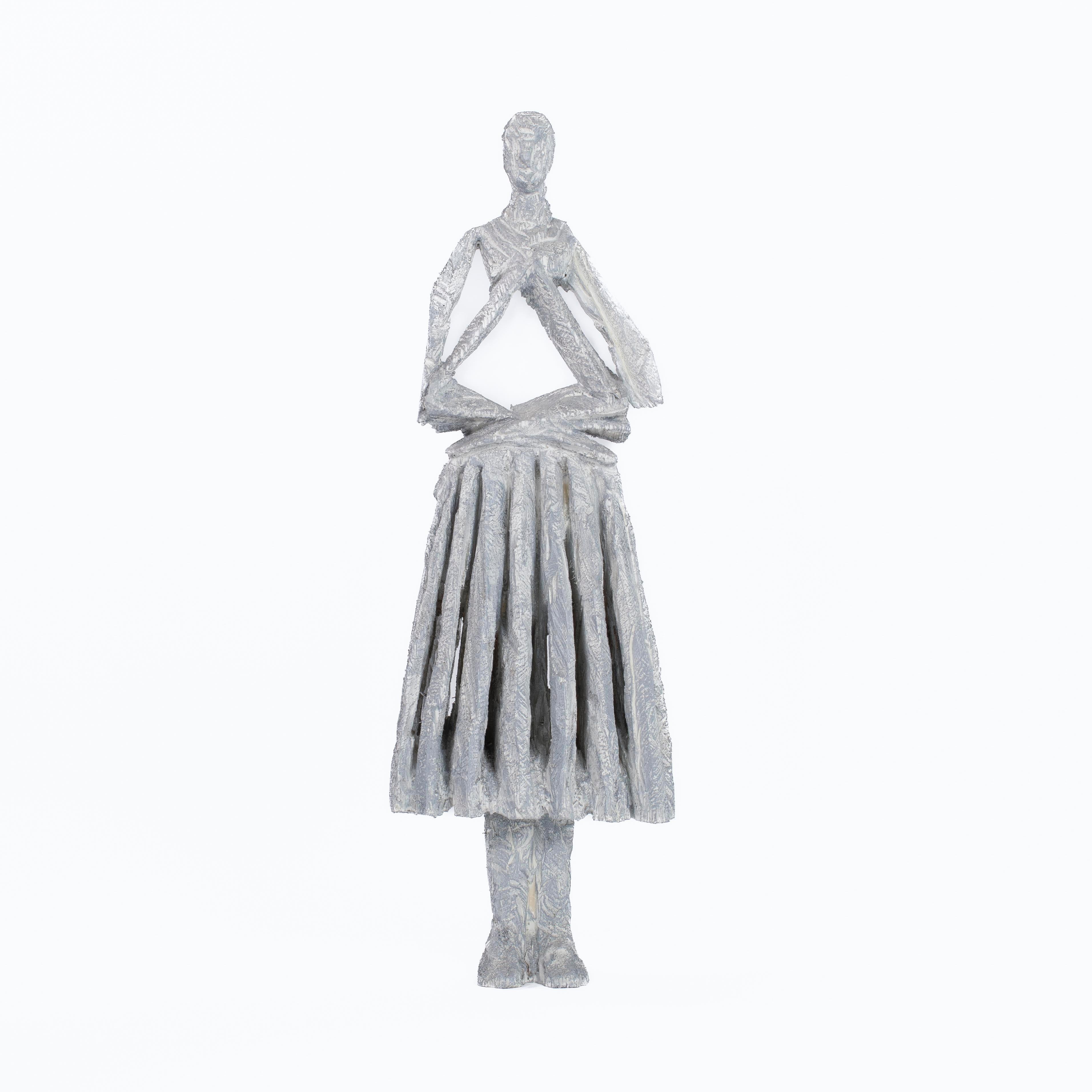 Contemporary abstract wooden sculpture “Free to Turn