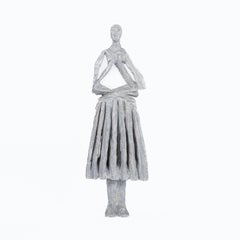 Abstract Wooden Grey-White Sculpture “Free to Turn" by Christofer Kochs 2016