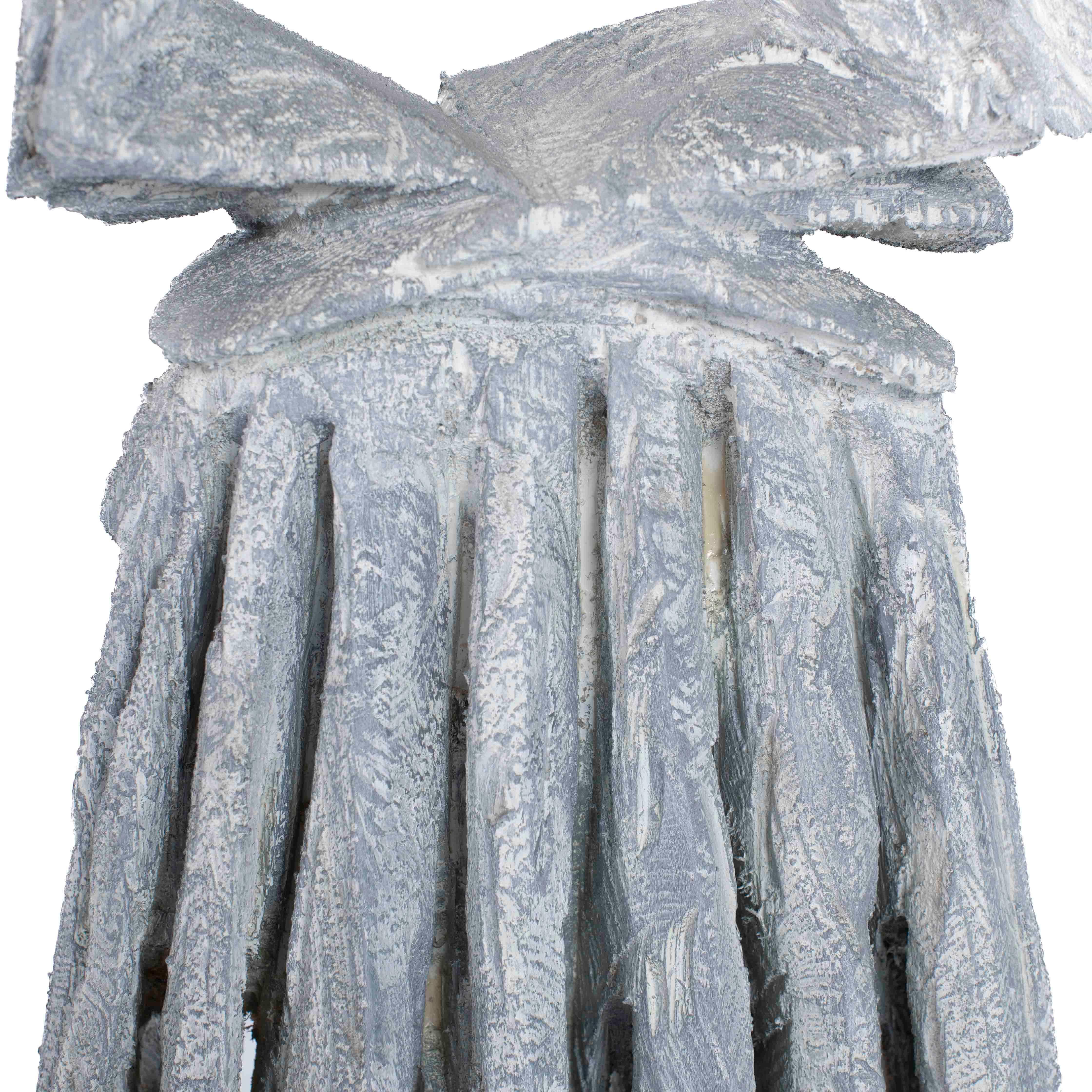Abstract Wooden Grey-White Sculpture “Free to Turn