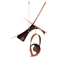 Abstract Wooden Mobil Sculpture by Michael Ince