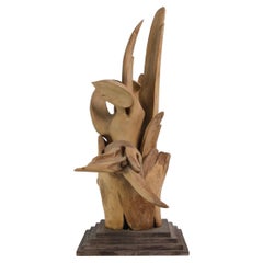 Abstract Wooden Sculpture Attrib. Willi Soukop '1907-1995'
