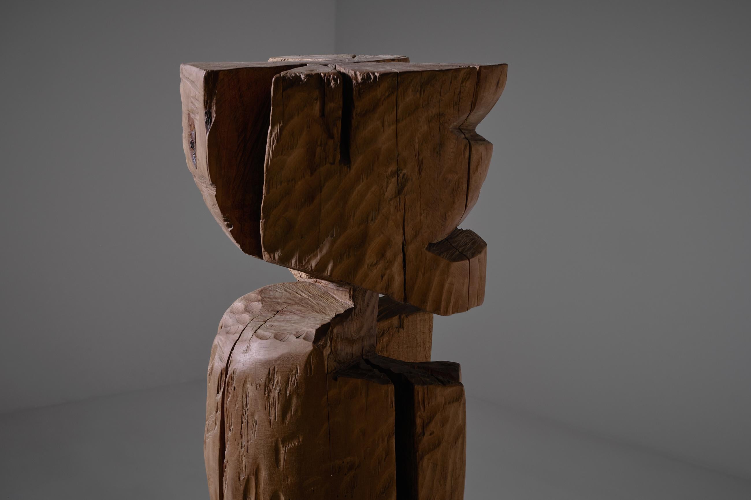 Abstract Wooden Sculpture by Aldo Dezza, Italy, 1960s In Good Condition In Rotterdam, NL