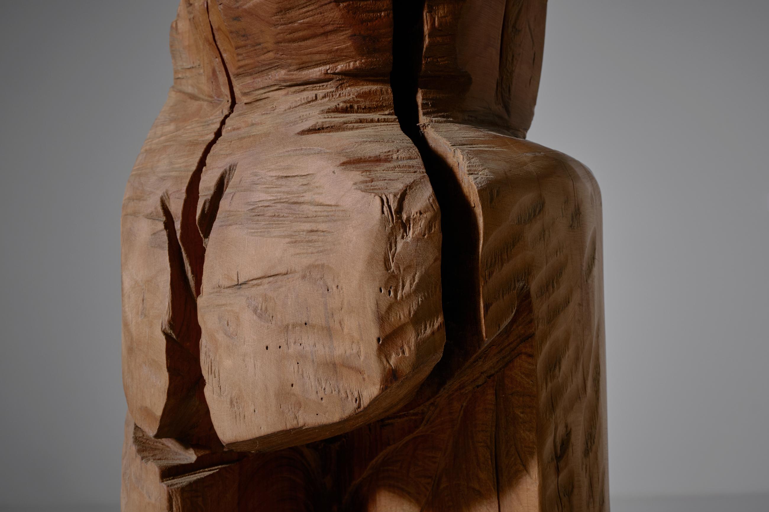 Cedar Abstract Wooden Sculpture by Aldo Dezza, Italy, 1960s