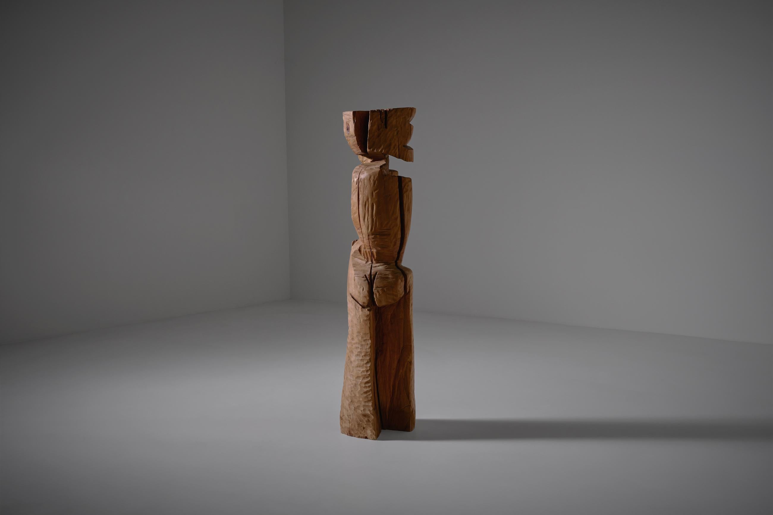 Abstract Wooden Sculpture by Aldo Dezza, Italy, 1960s 1
