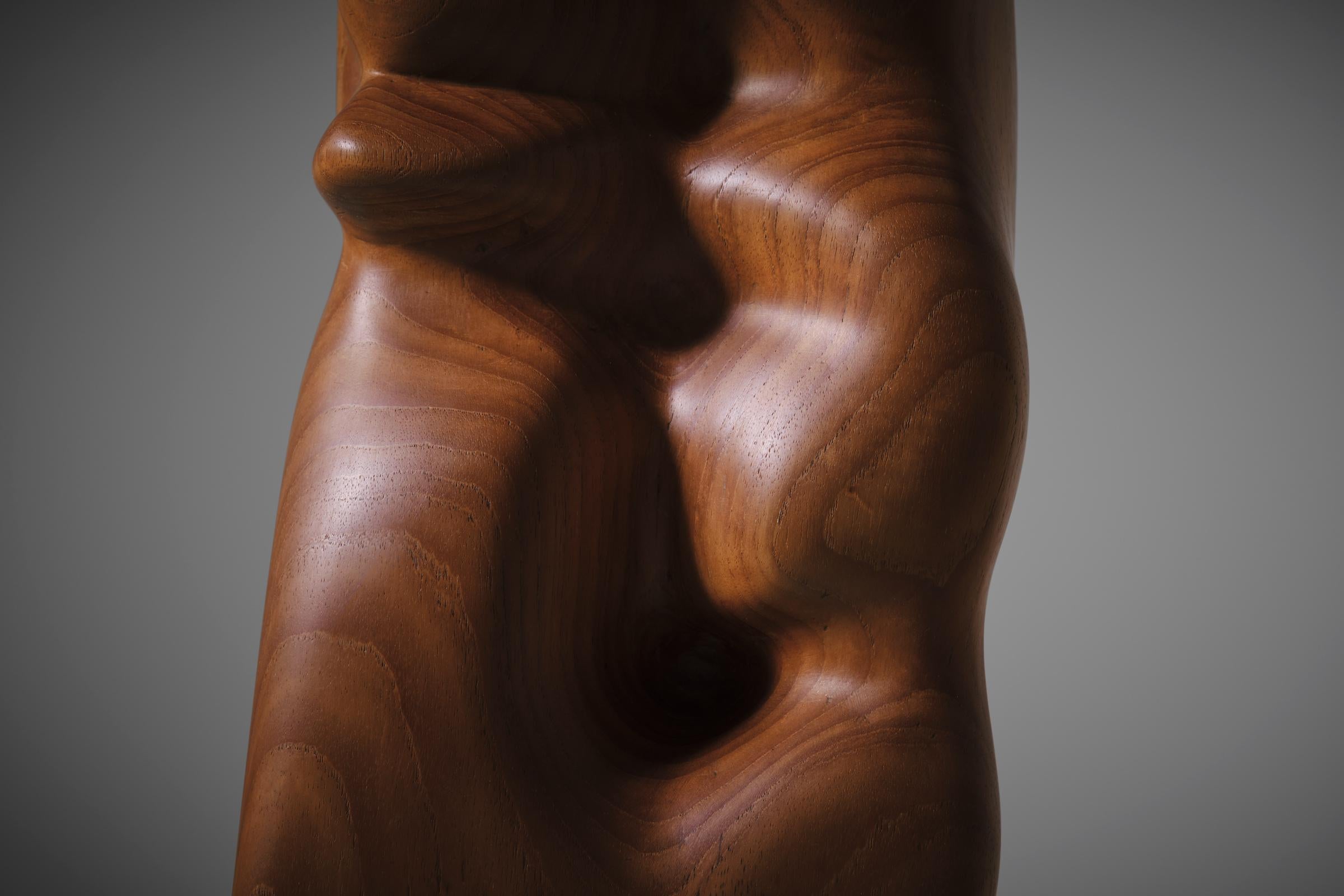 Dutch Abstract Wooden Sculpture by Cor Dam, 1960s