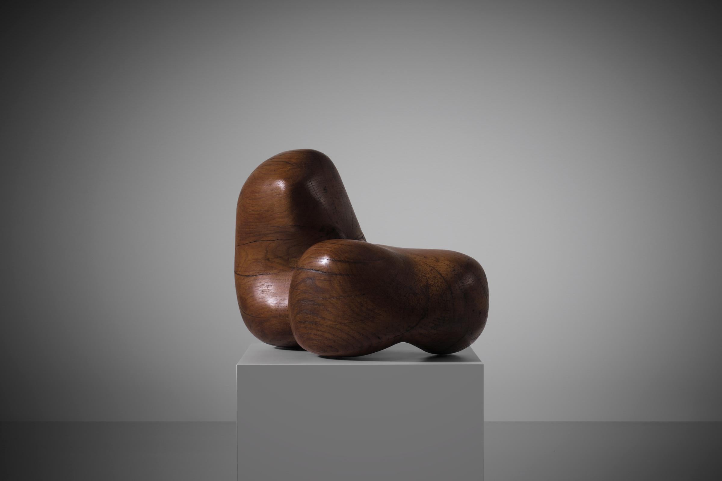 Mid-Century Modern Abstract Wooden Sculpture by Hanneke Mols, 1960s For Sale