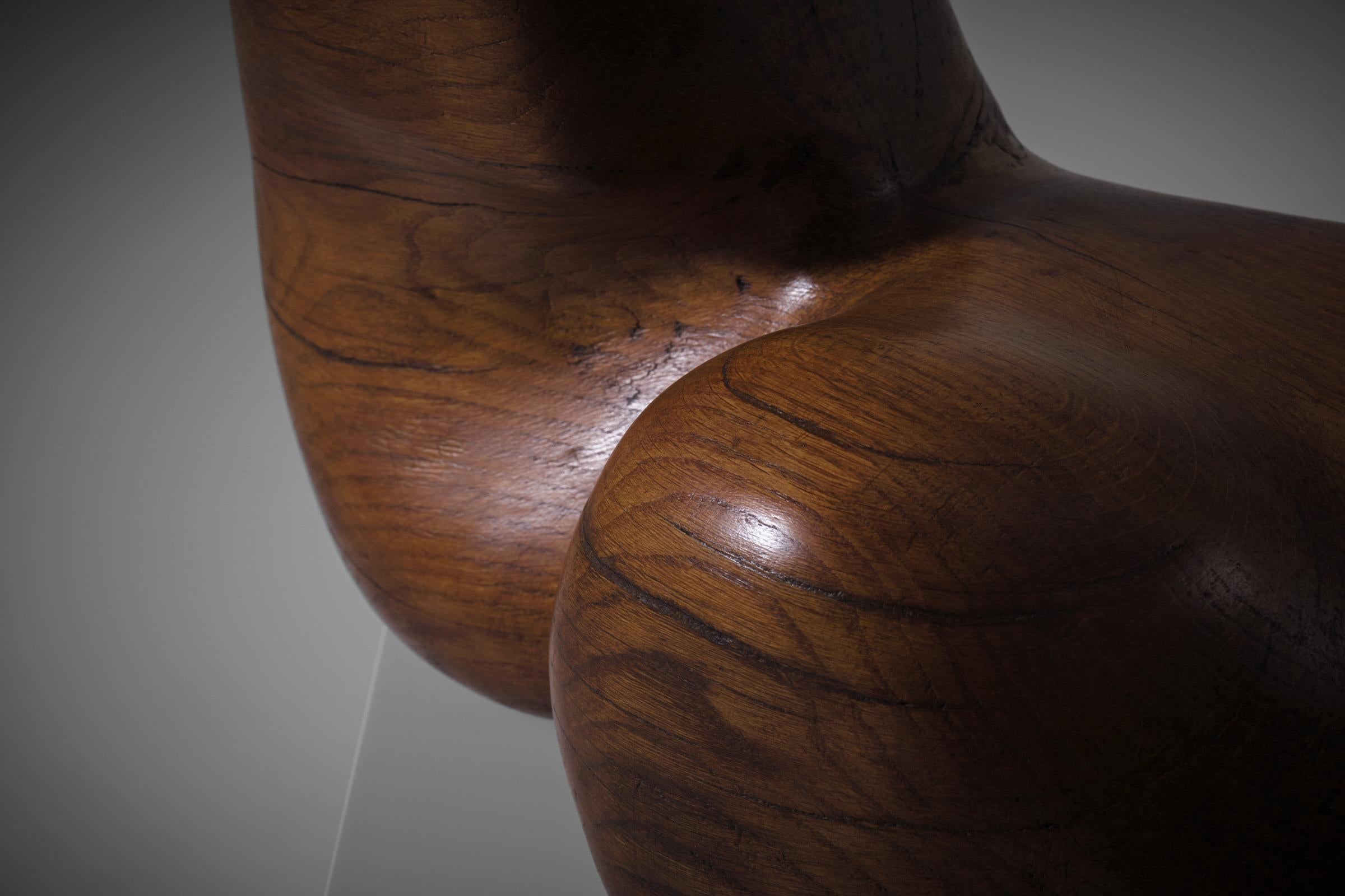 European Abstract Wooden Sculpture by Hanneke Mols, 1960s For Sale