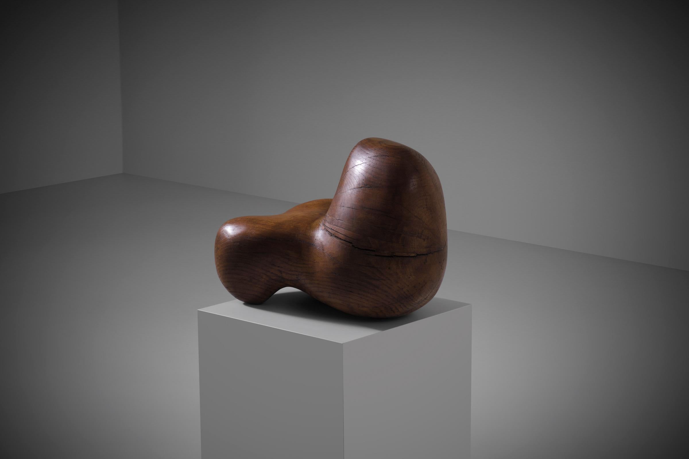 Abstract Wooden Sculpture by Hanneke Mols, 1960s In Good Condition For Sale In Rotterdam, NL