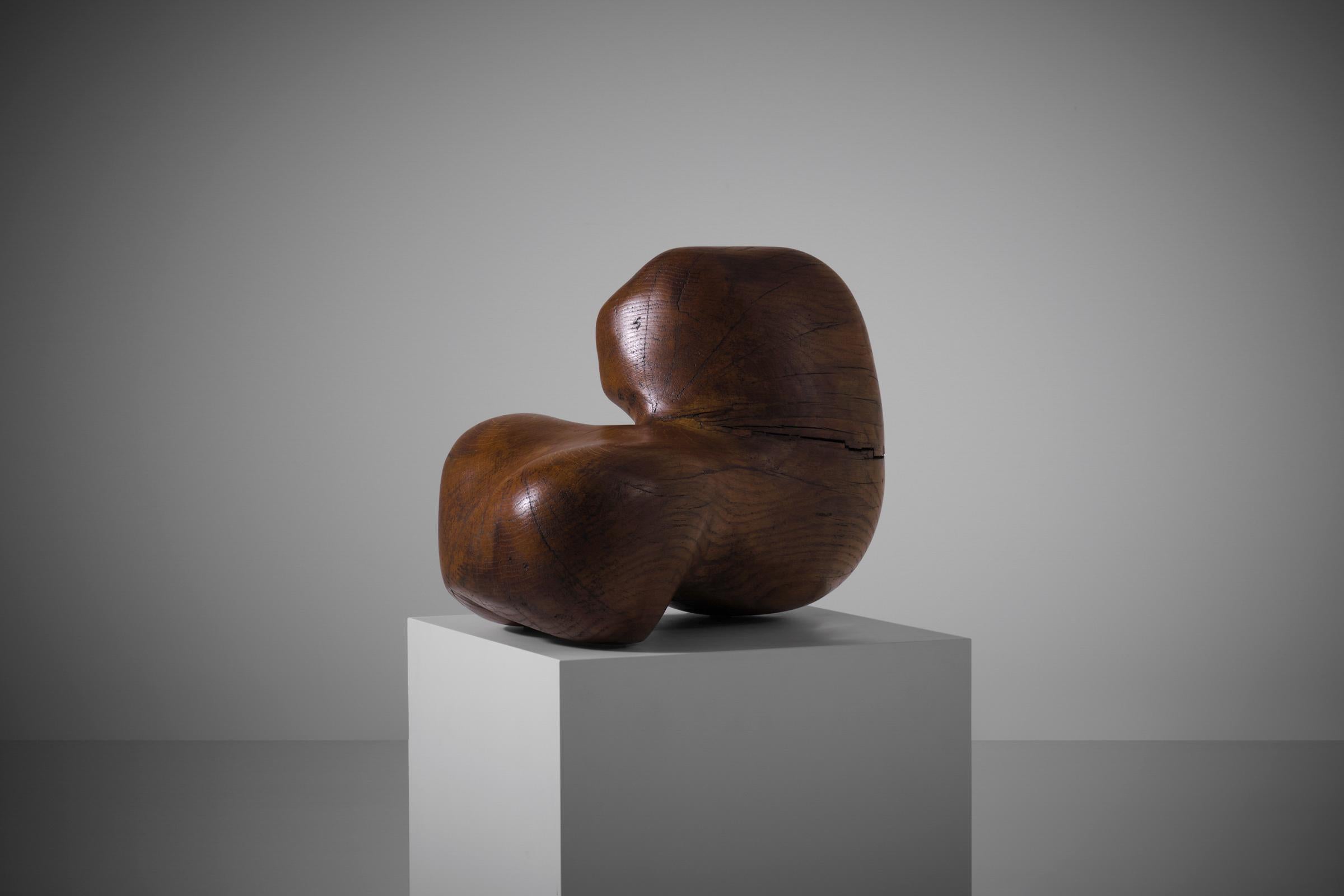 Abstract Wooden Sculpture by Hanneke Mols, 1960s For Sale 2