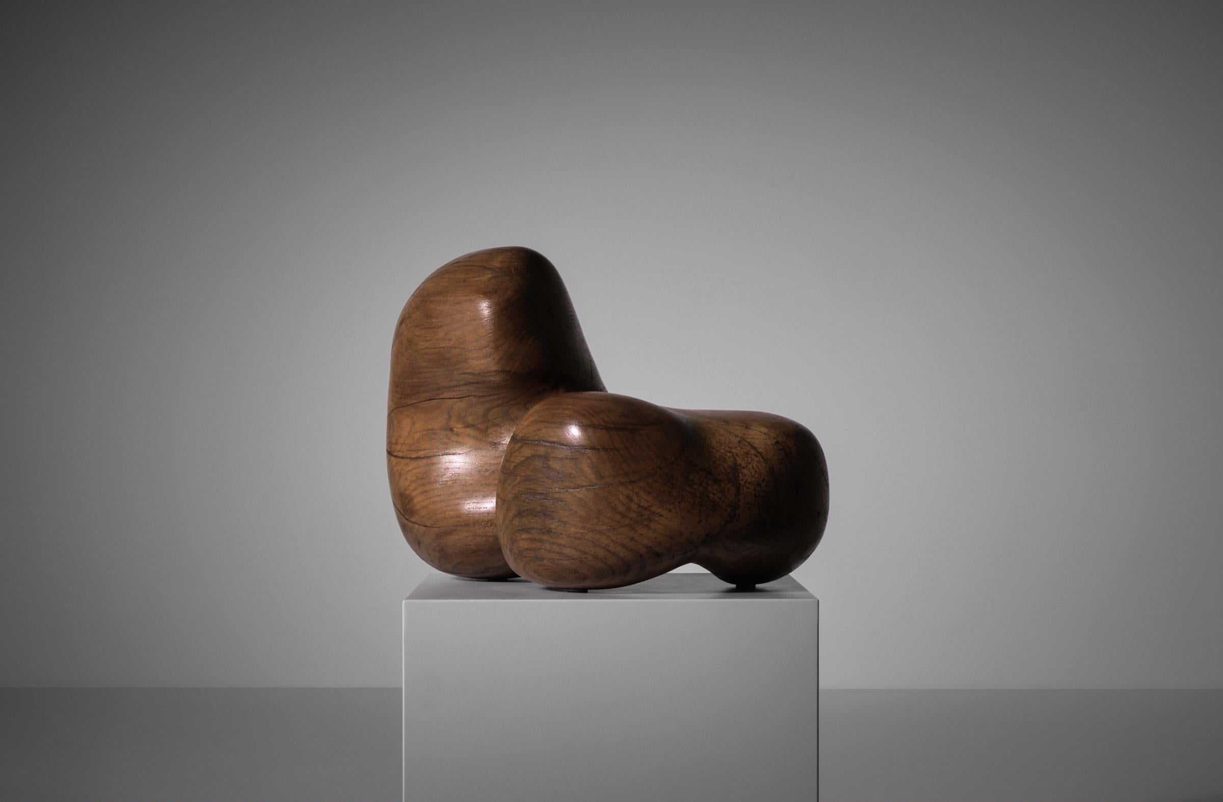 Oak Abstract Wooden Sculpture by Hanneke Mols van Gool, 1960s