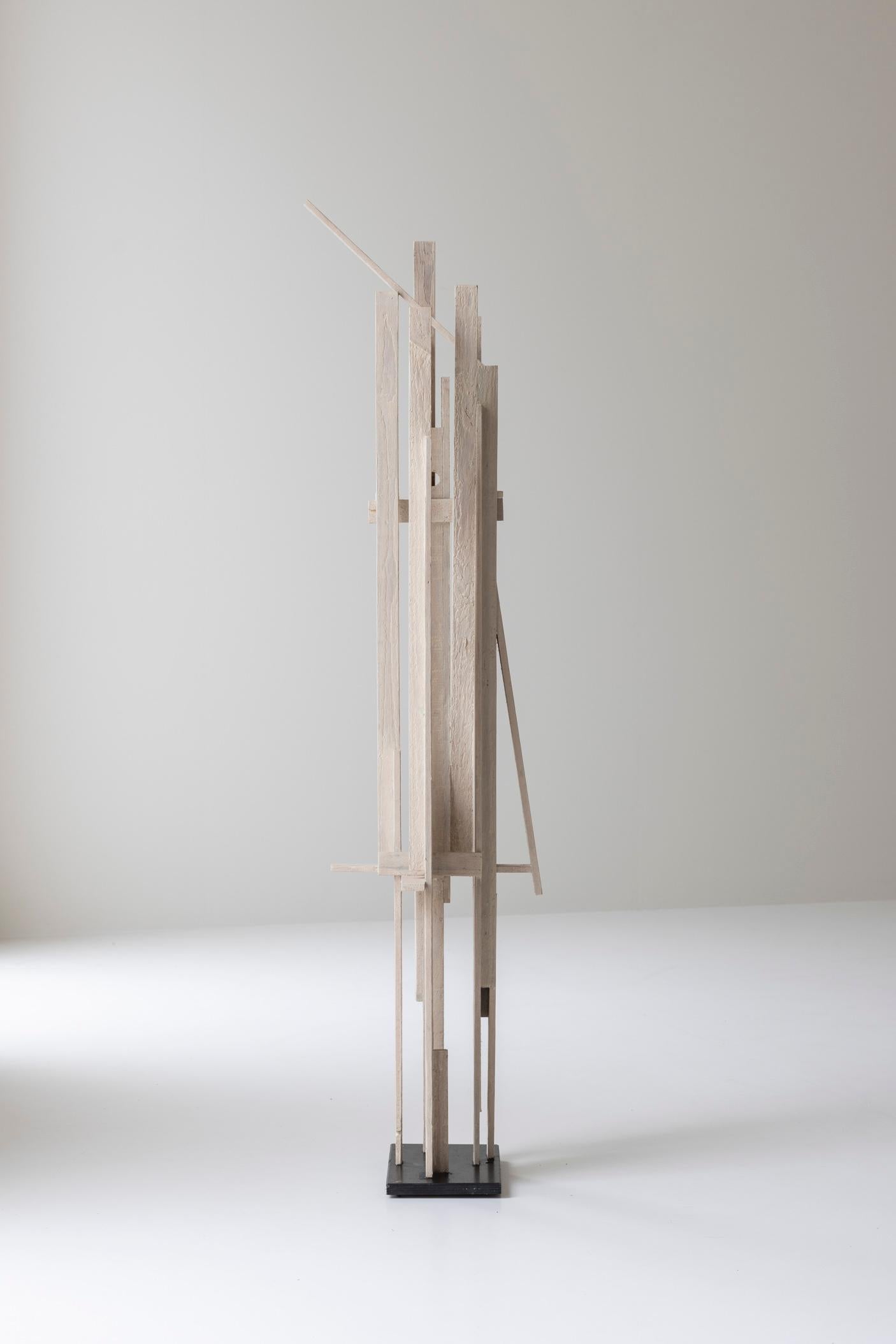 Abstract wooden sculpture by R. Ditmarch, The Netherlands 1970s. For Sale 5