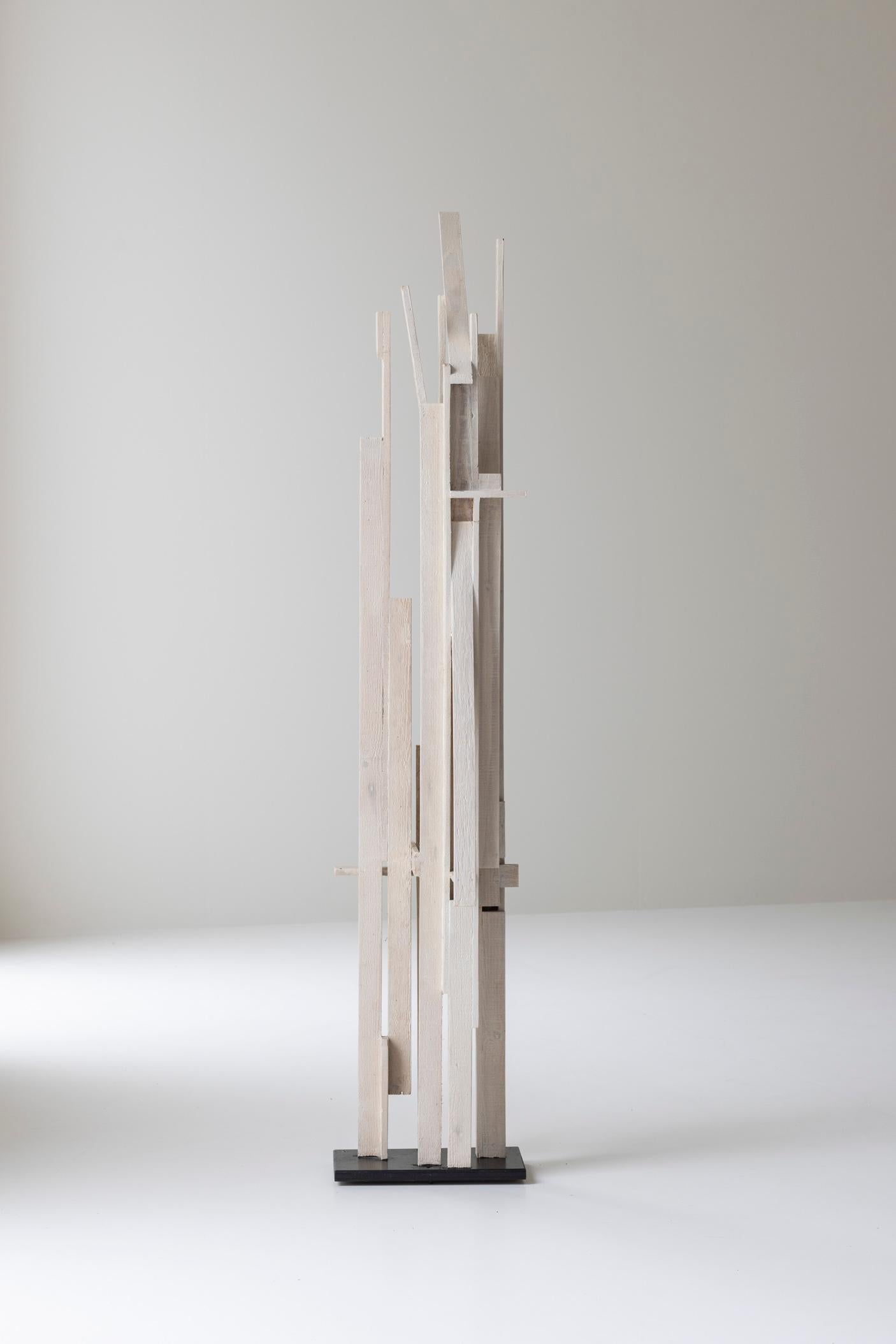 Abstract wooden sculpture by R. Ditmarch, The Netherlands 1970s. For Sale 6