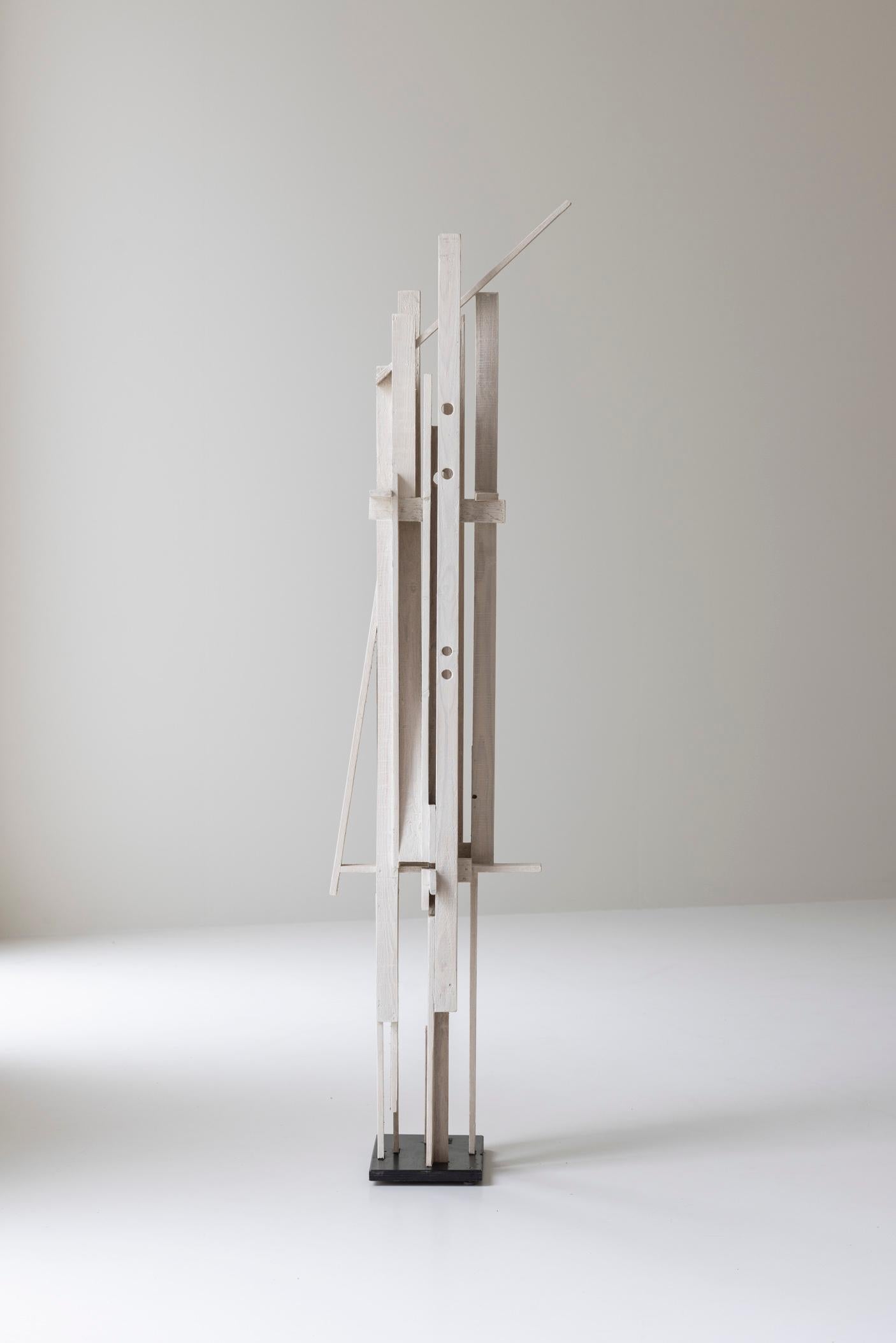 Abstract wooden sculpture by R. Ditmarch, The Netherlands 1970s. For Sale 7