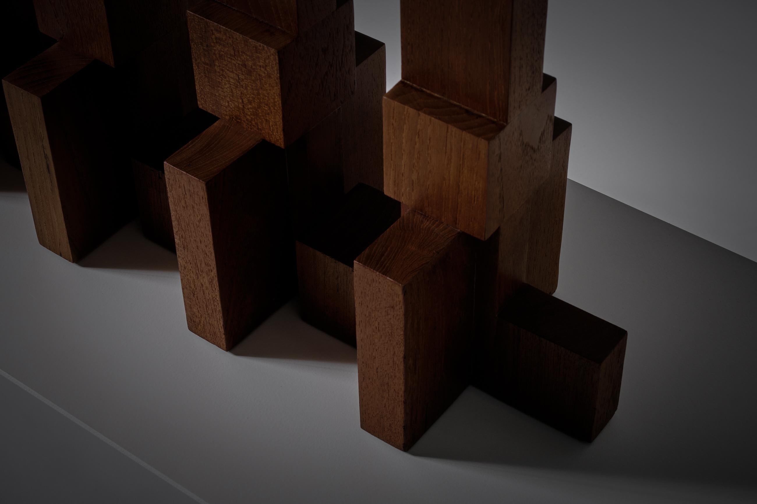 Abstract Wooden Sculpture by Willem Hussem, 1960s 1